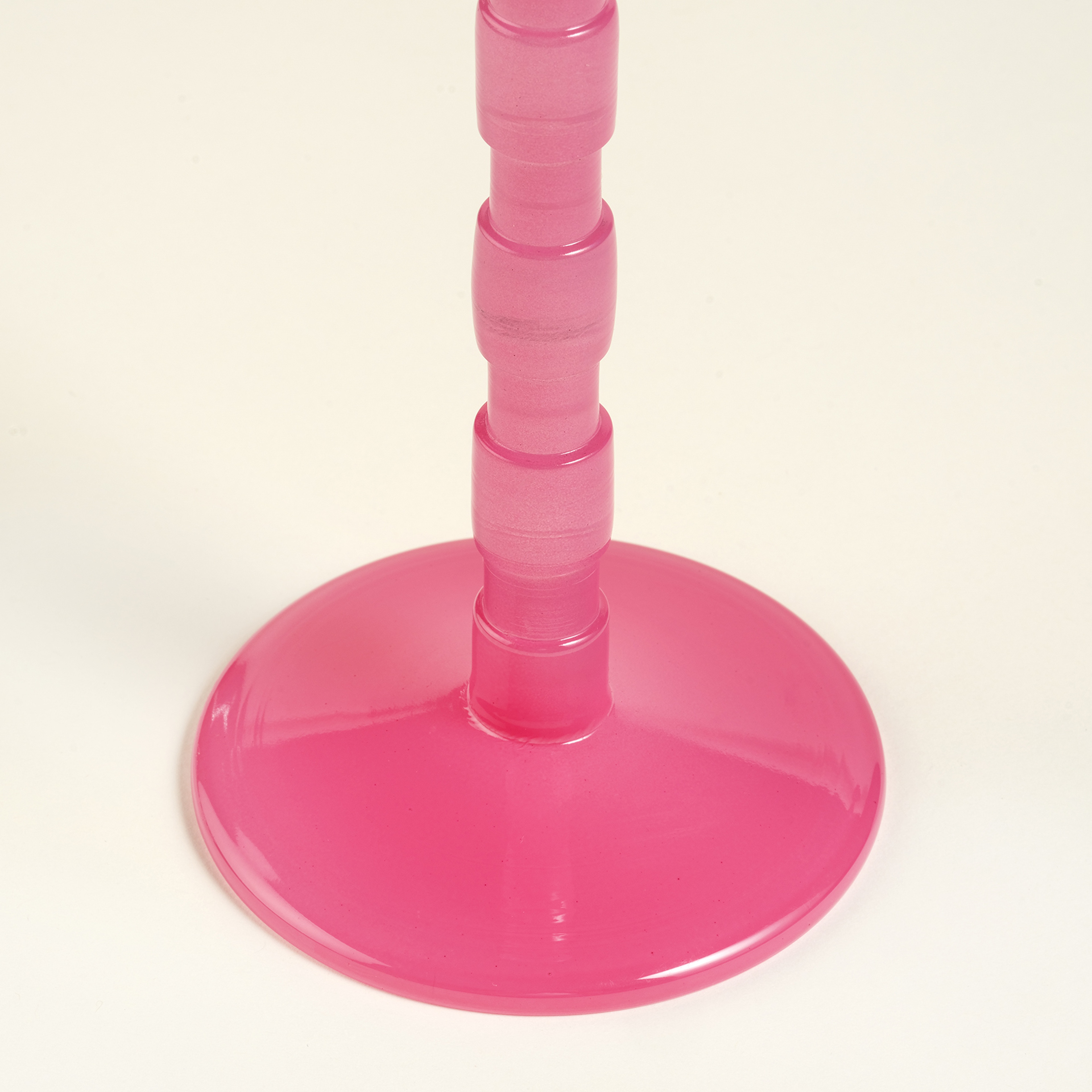 Aravalı Borosilikat Cam Şamdan 8x8x22 Cm Pembe