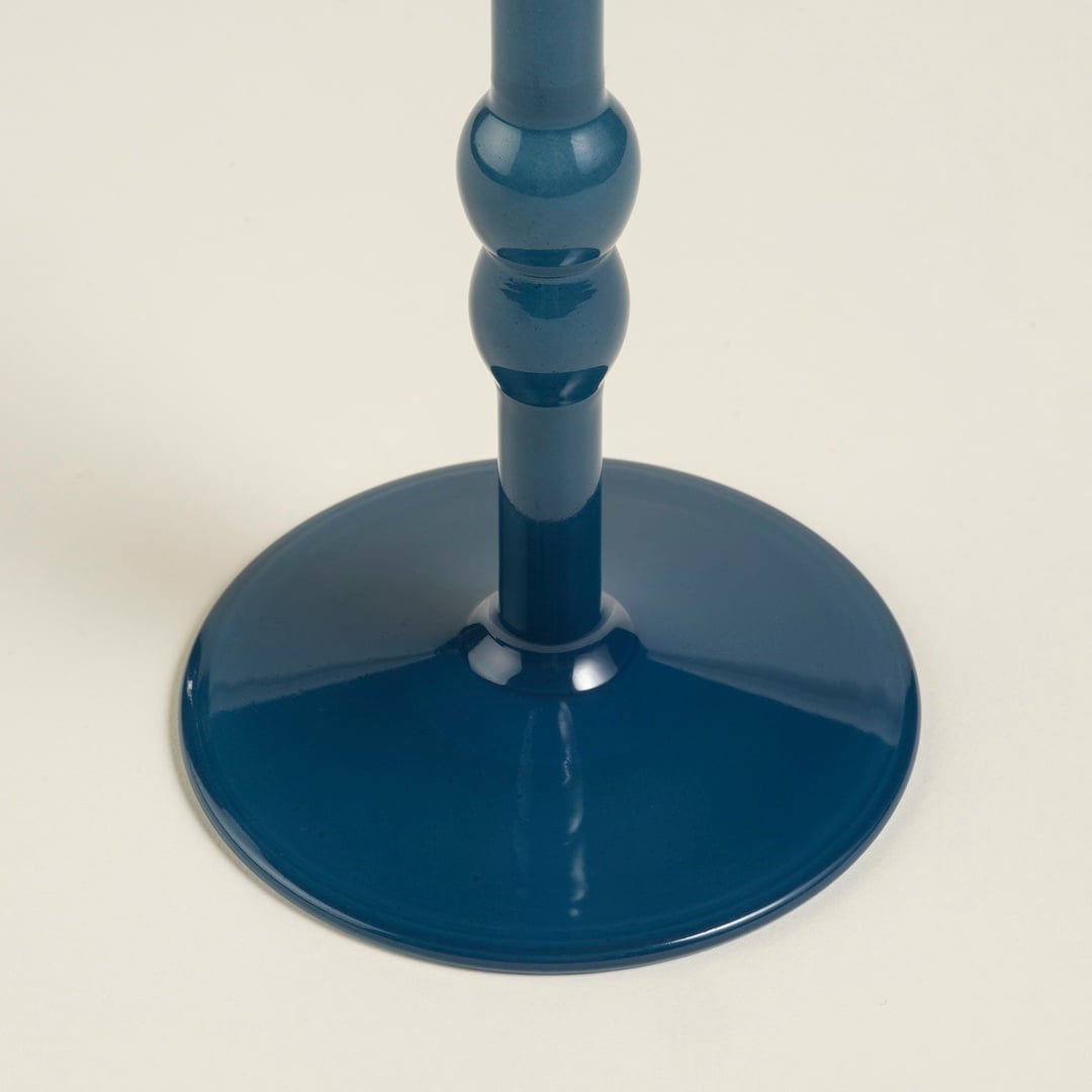 Aravalı Borosilikat Cam Şamdan 9x9x13 Cm Mavi