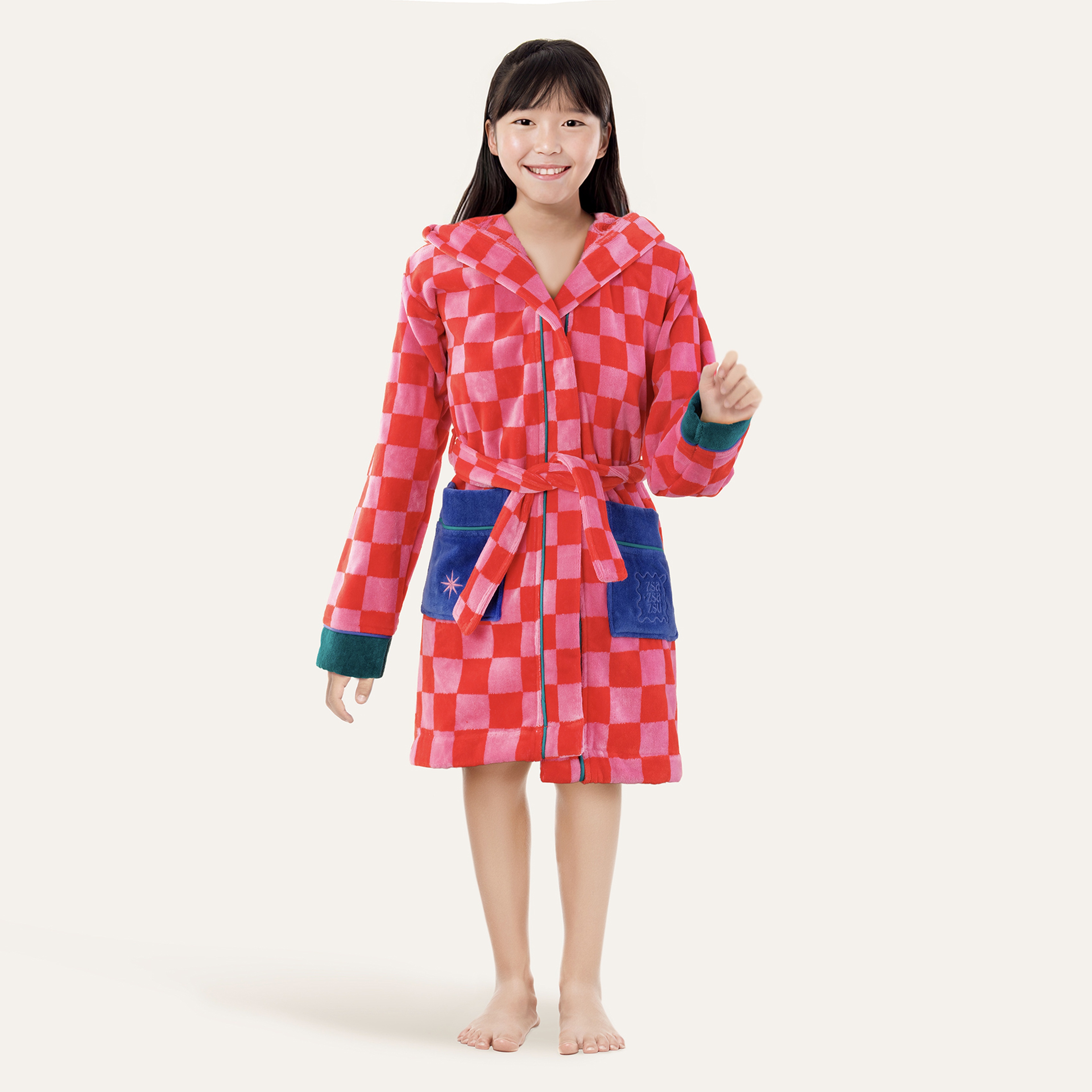 Tabea Pembe - Kırmızı Çocuk Bornoz