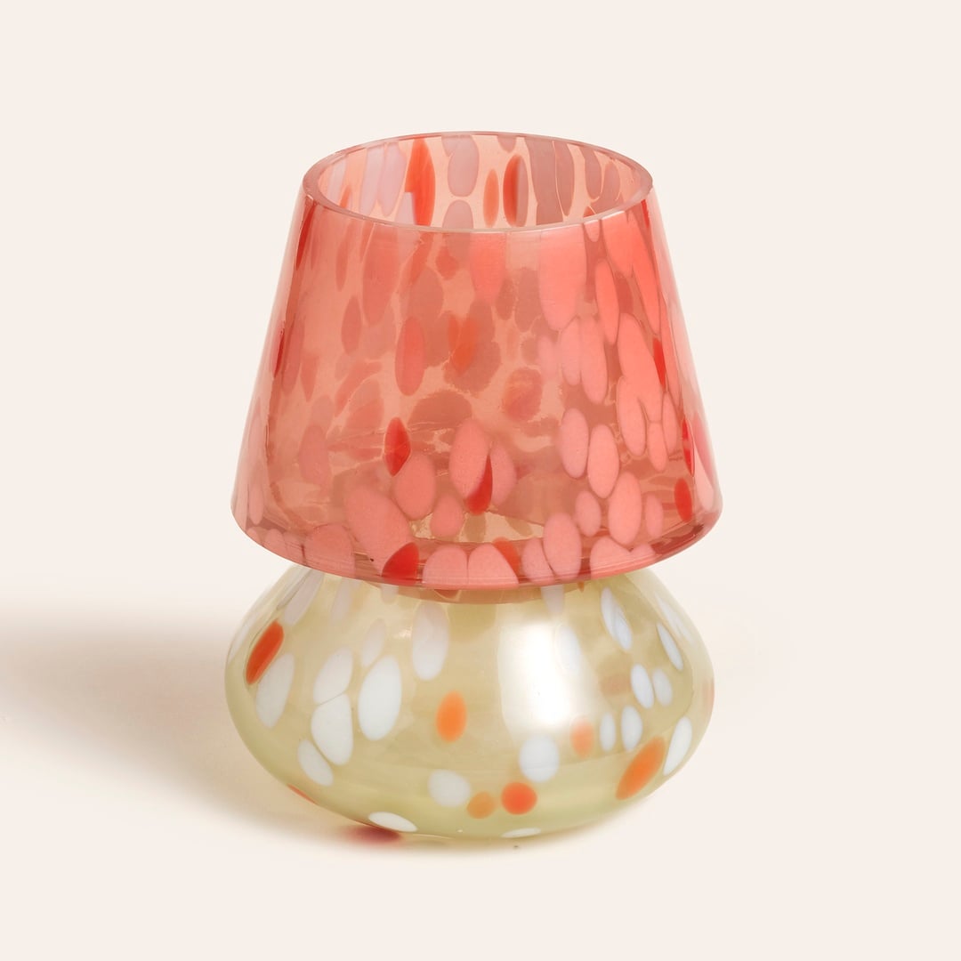 Aravalı Cam Mumluk 10x10x13 Cm Turuncu - Beyaz