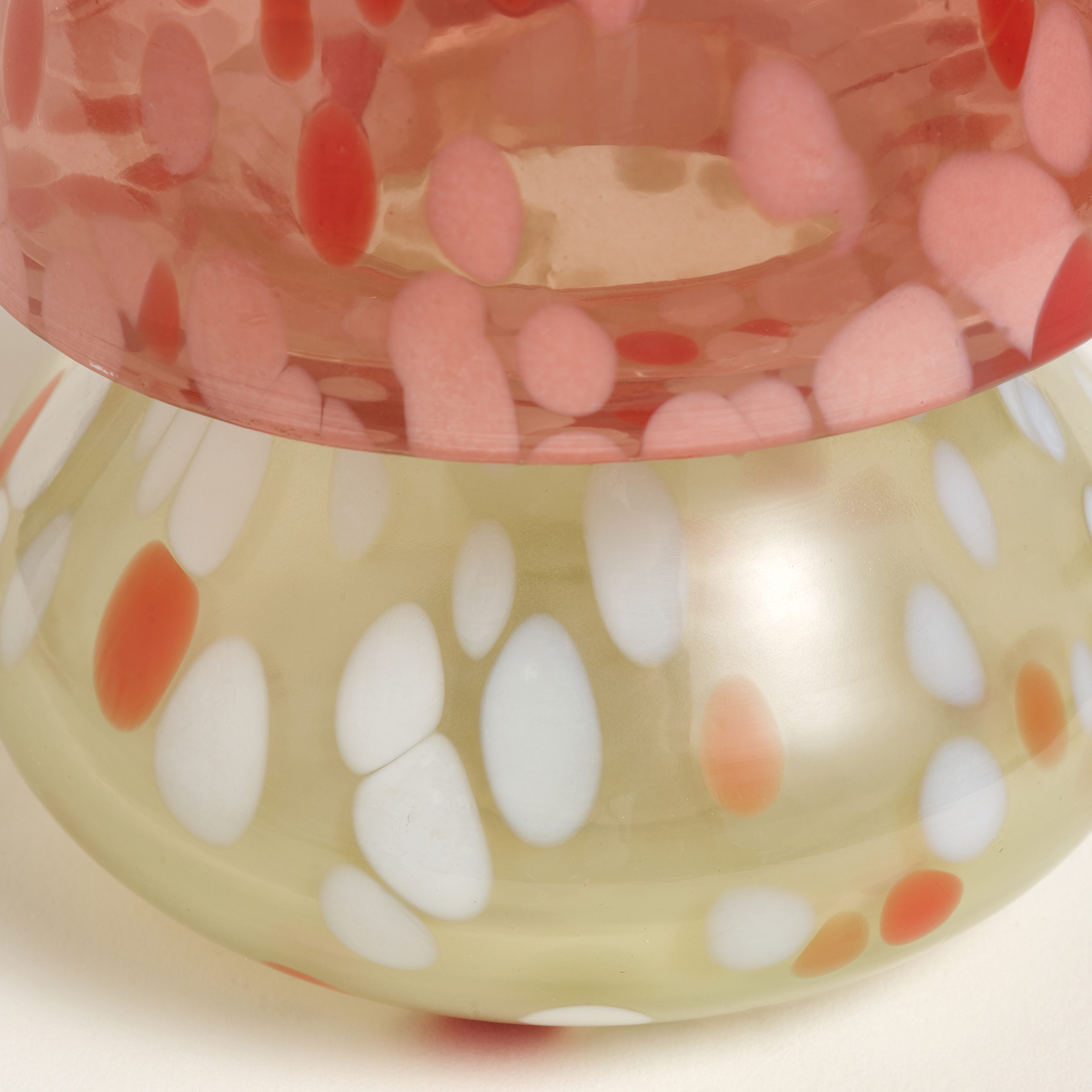 Aravalı Cam Mumluk 10x10x13 Cm Turuncu - Beyaz