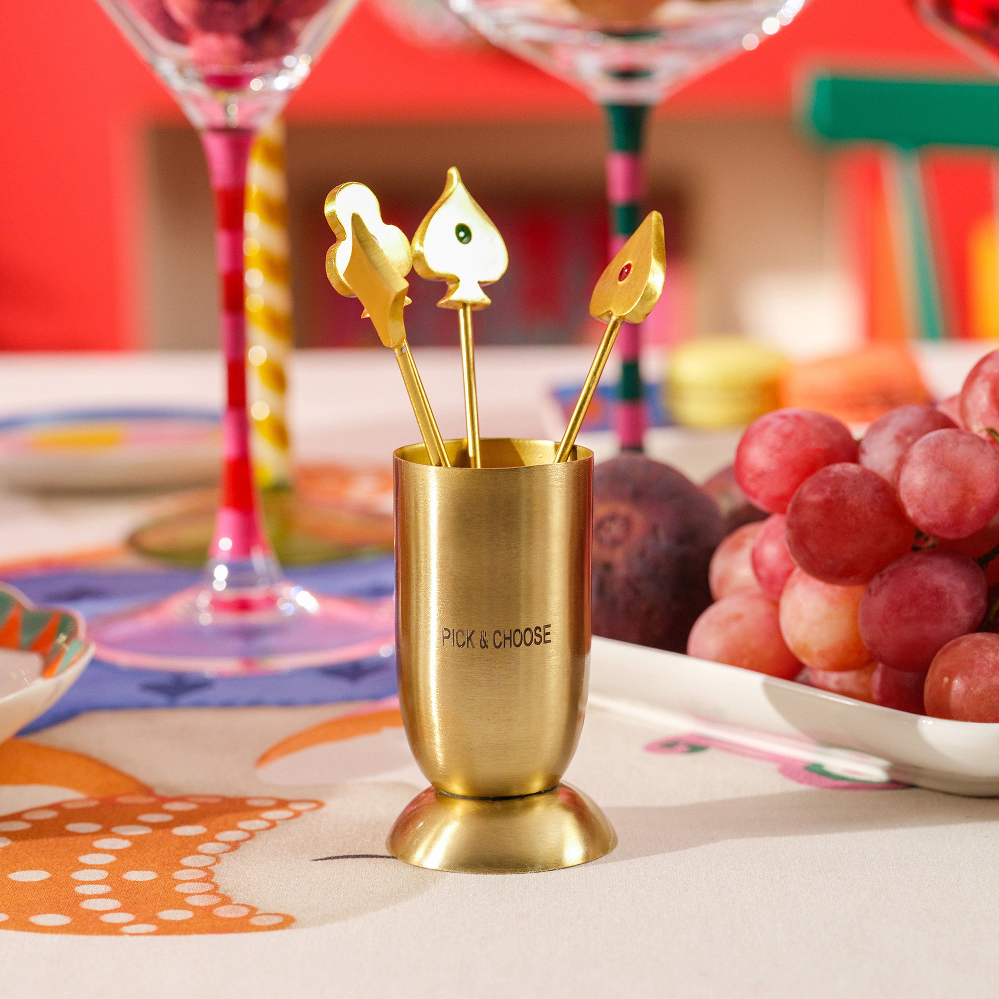 Tanda Çelik Kokteyl Çubukları 5x5x13 Cm Altın