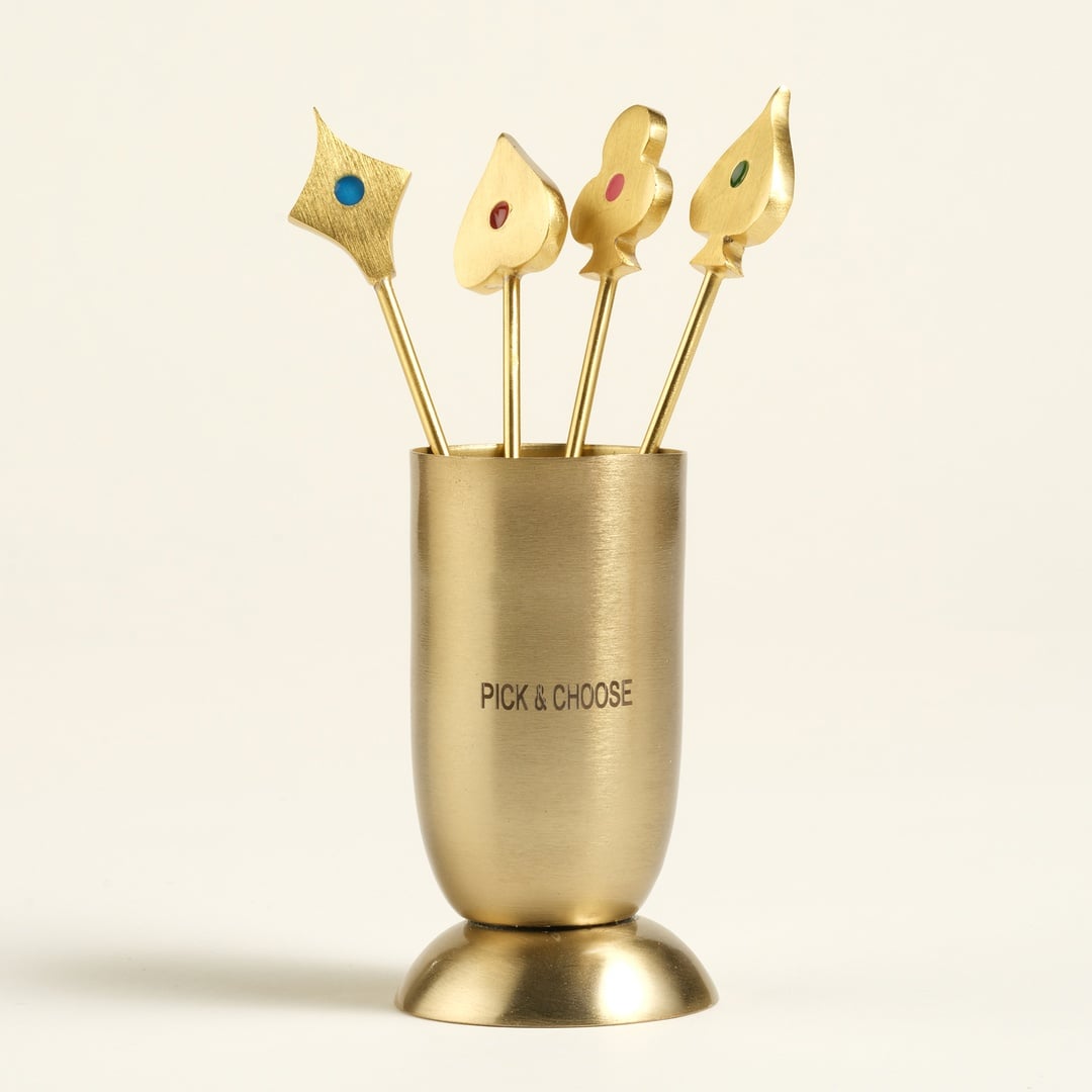 Tanda Çelik Kokteyl Çubukları 5x5x13 Cm Altın