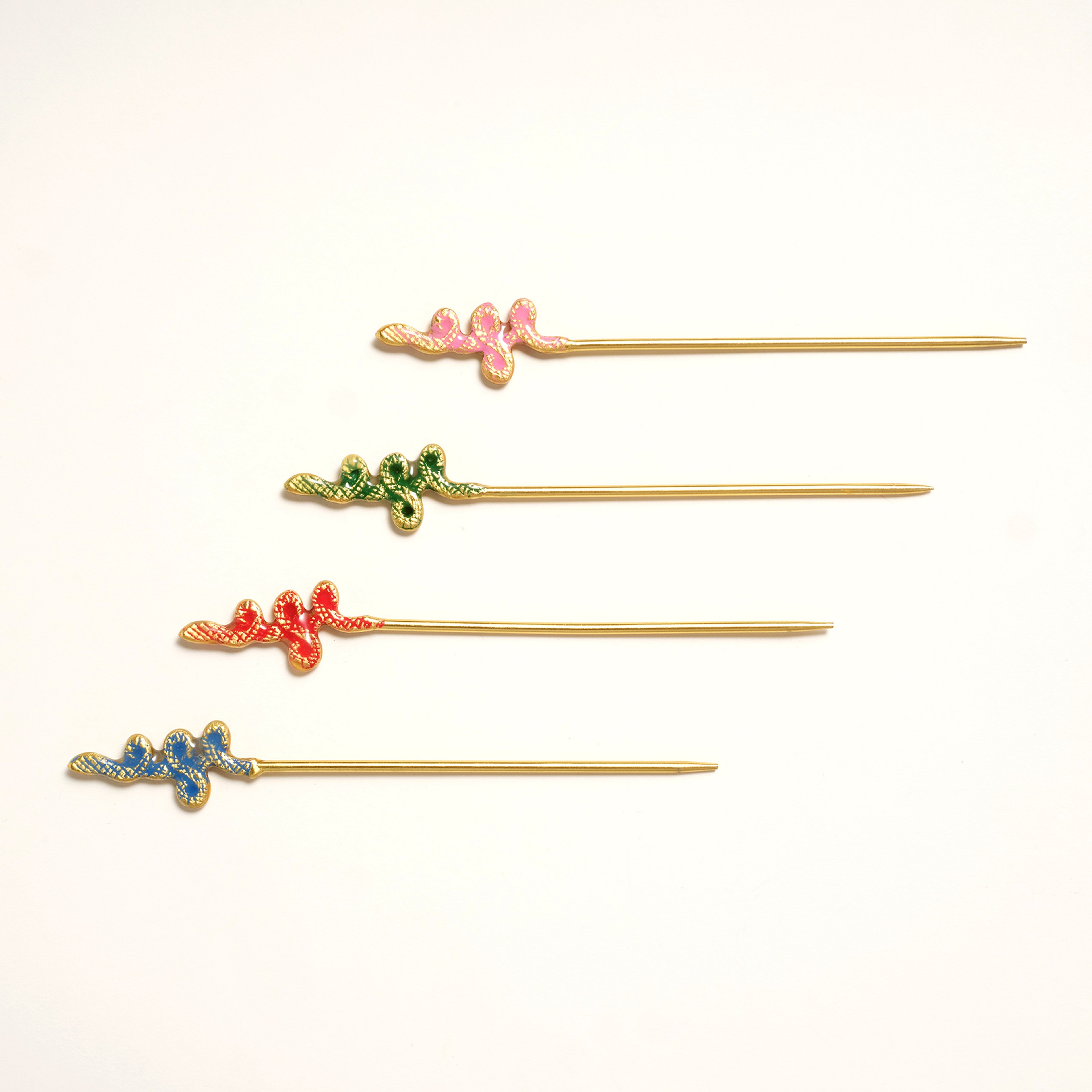 Tanda Çelik Kokteyl Çubukları 4x4x17 Cm Altın - Renkli