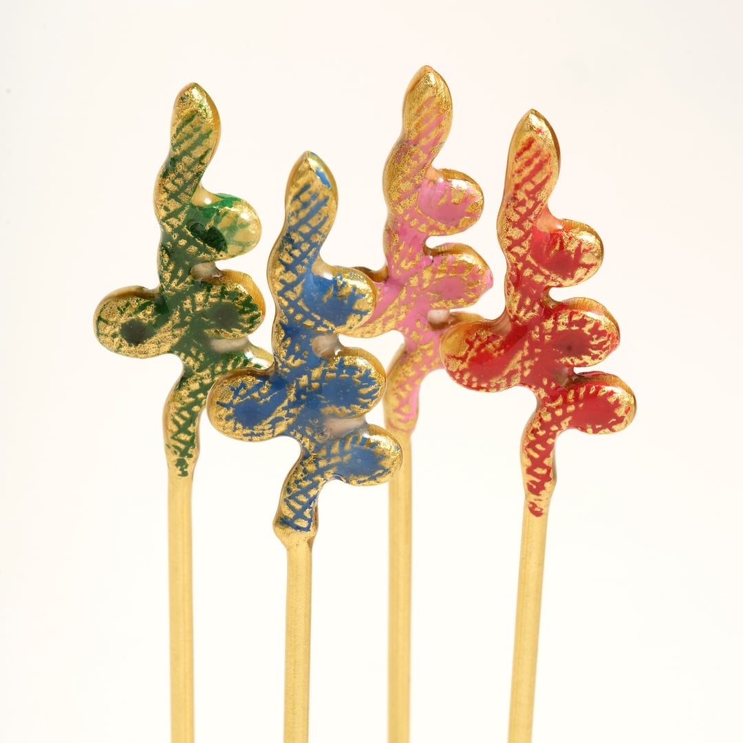 Tanda Çelik Kokteyl Çubukları 4x4x17 Cm Altın - Renkli