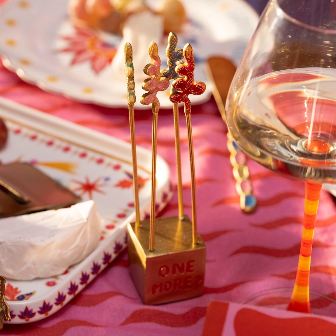 Tanda Çelik Kokteyl Çubukları 4x4x17 Cm Altın - Renkli