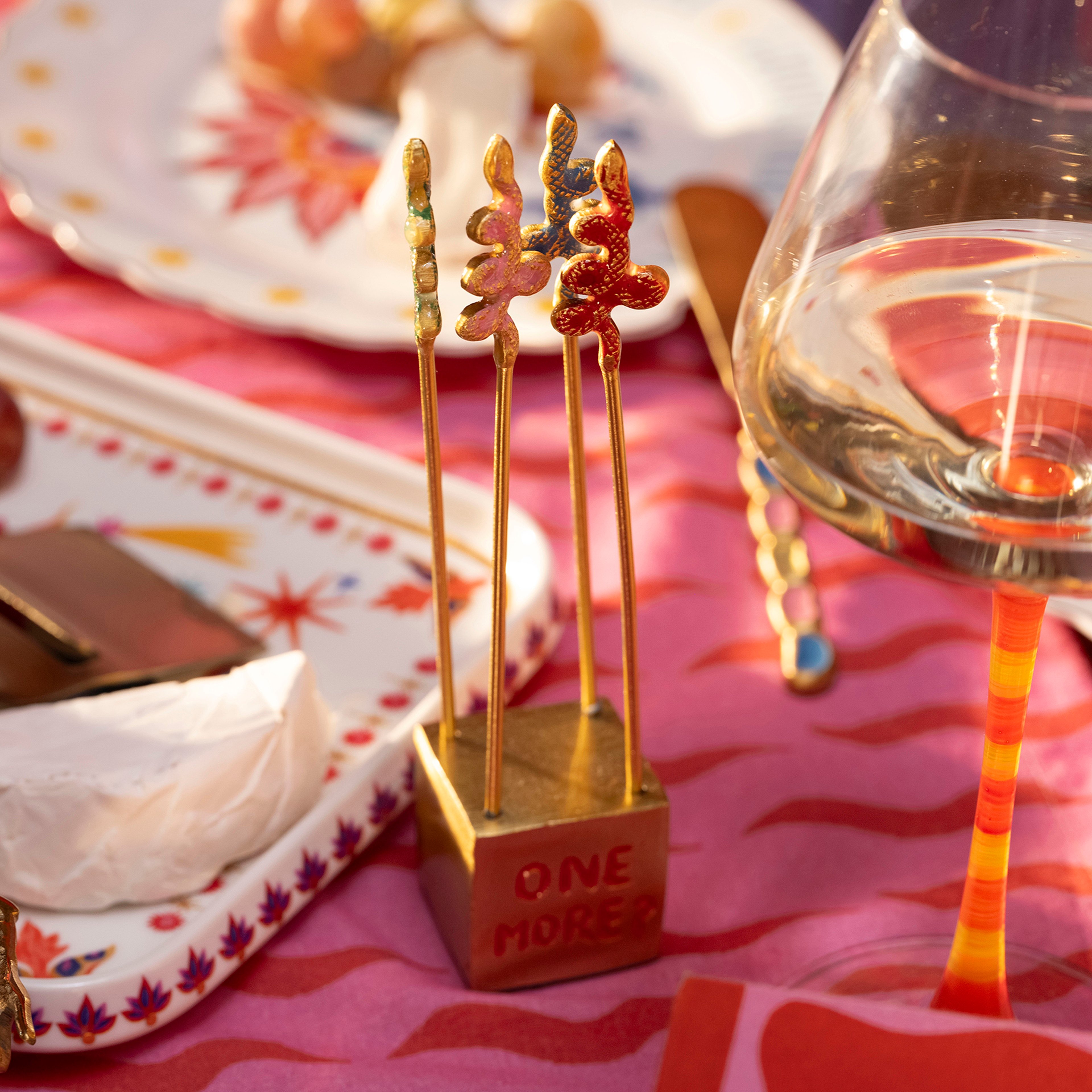 Tanda Çelik Kokteyl Çubukları 4x4x17 Cm Altın - Renkli