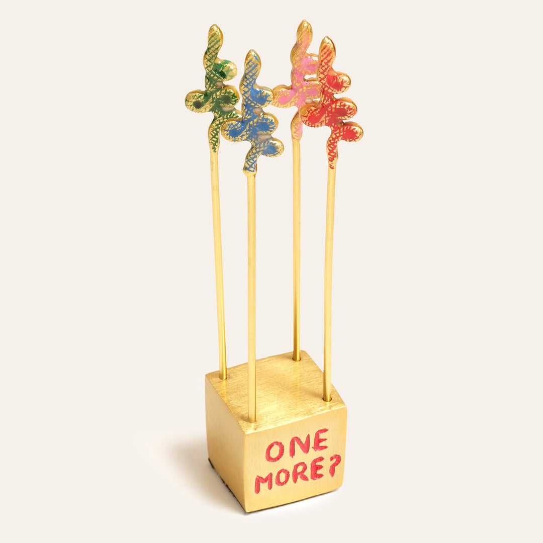 Tanda Çelik Kokteyl Çubukları 4x4x17 Cm Altın - Renkli