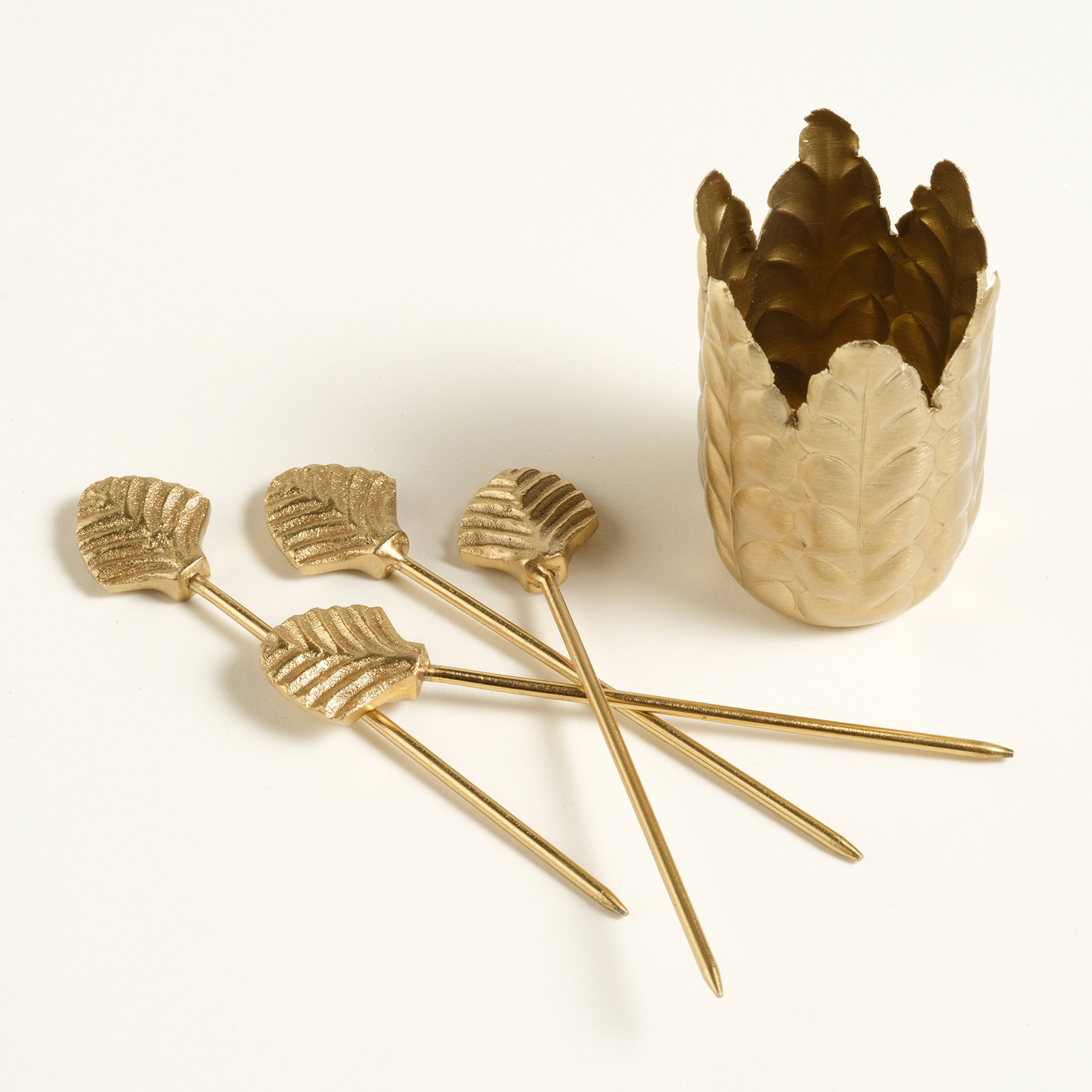 Tanda Çelik Kokteyl Çubukları 5x5x11 Cm Altın