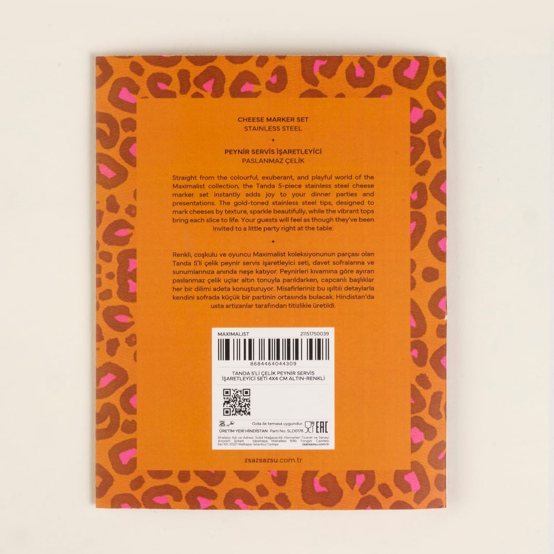 Tanda Çelik Servis Seti 4x4 Cm Altın - Renkli