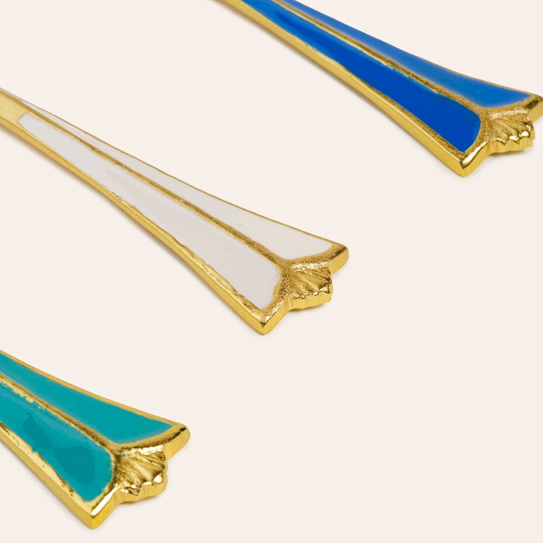 Tanda Çelik Servis Seti 20x5x1 Cm Altın - Renkli