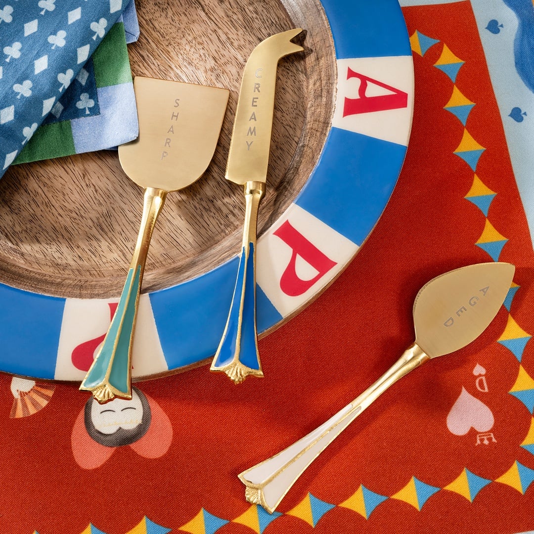 Tanda Çelik Servis Seti 20x5x1 Cm Altın - Renkli