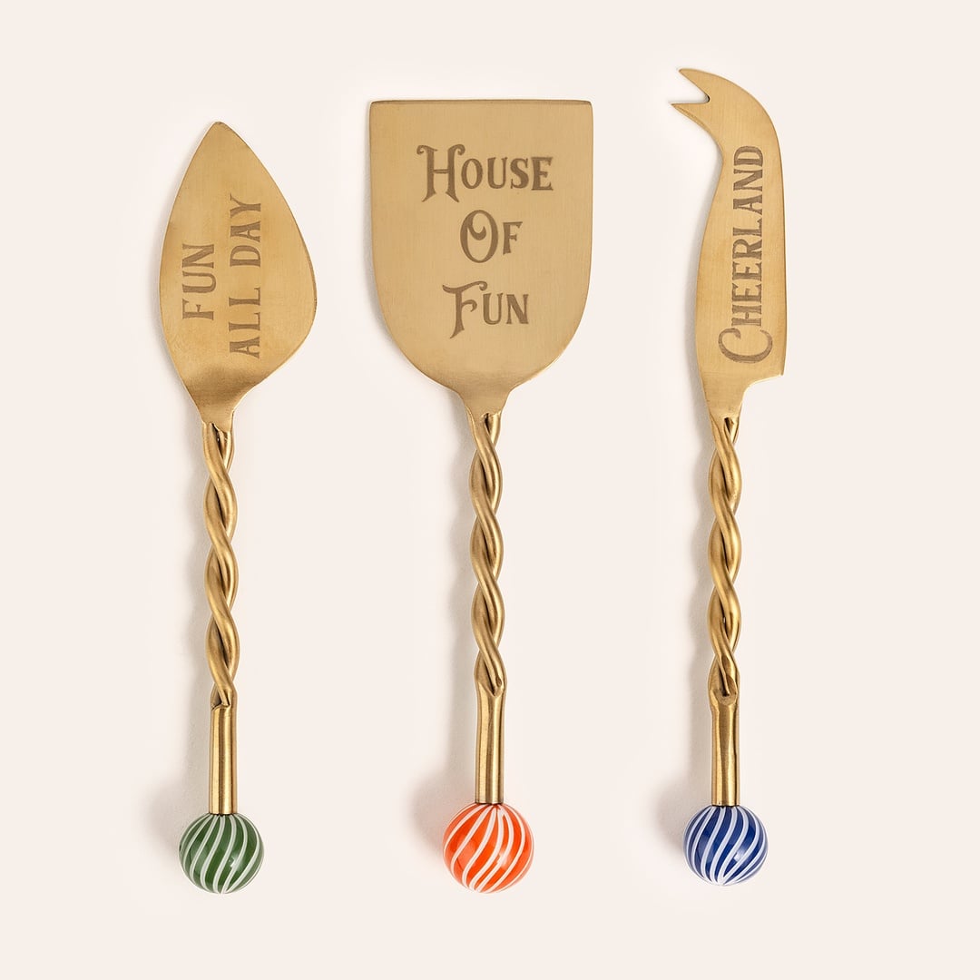 Rampur Çelik - Pirinç Servis Seti 16x4 Cm Altın - Renkli