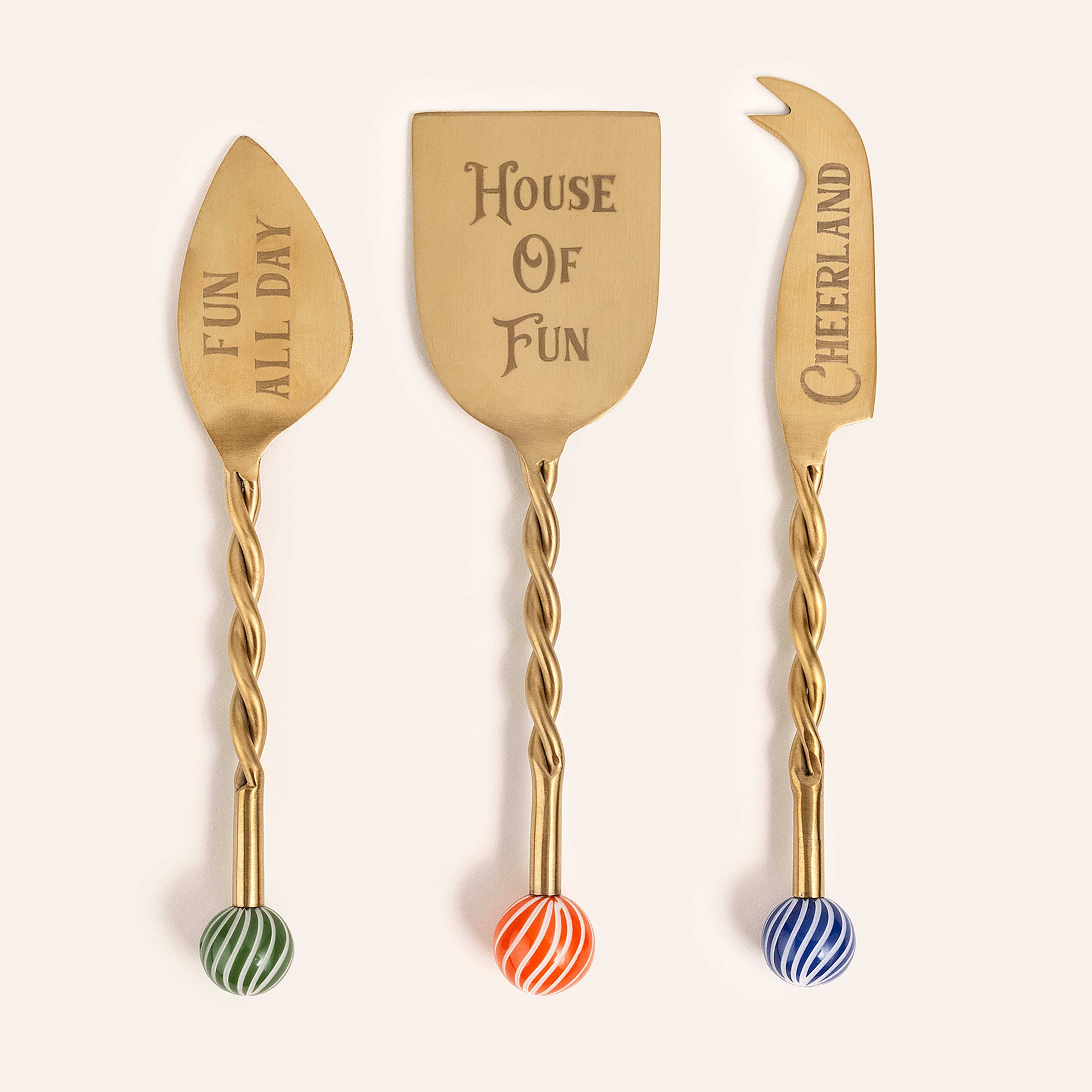 Rampur Çelik - Pirinç Servis Seti 16x4 Cm Altın - Renkli