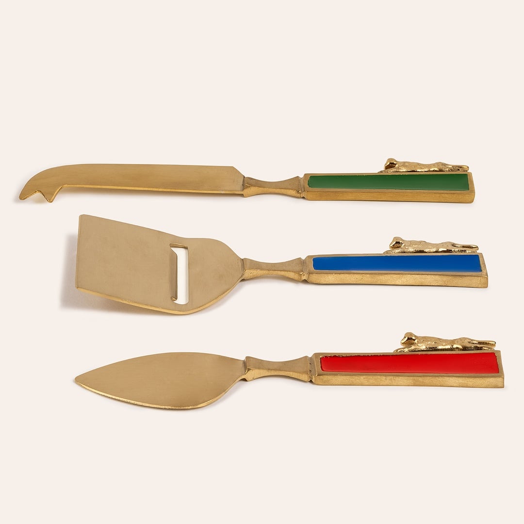 Rampur Çelik - Pirinç Servis Seti 6x17x1 Cm Altın - Renkli