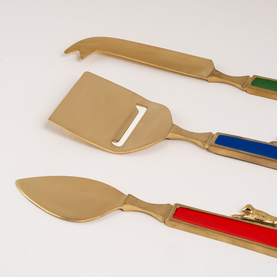 Rampur Çelik - Pirinç Servis Seti 6x17x1 Cm Altın - Renkli