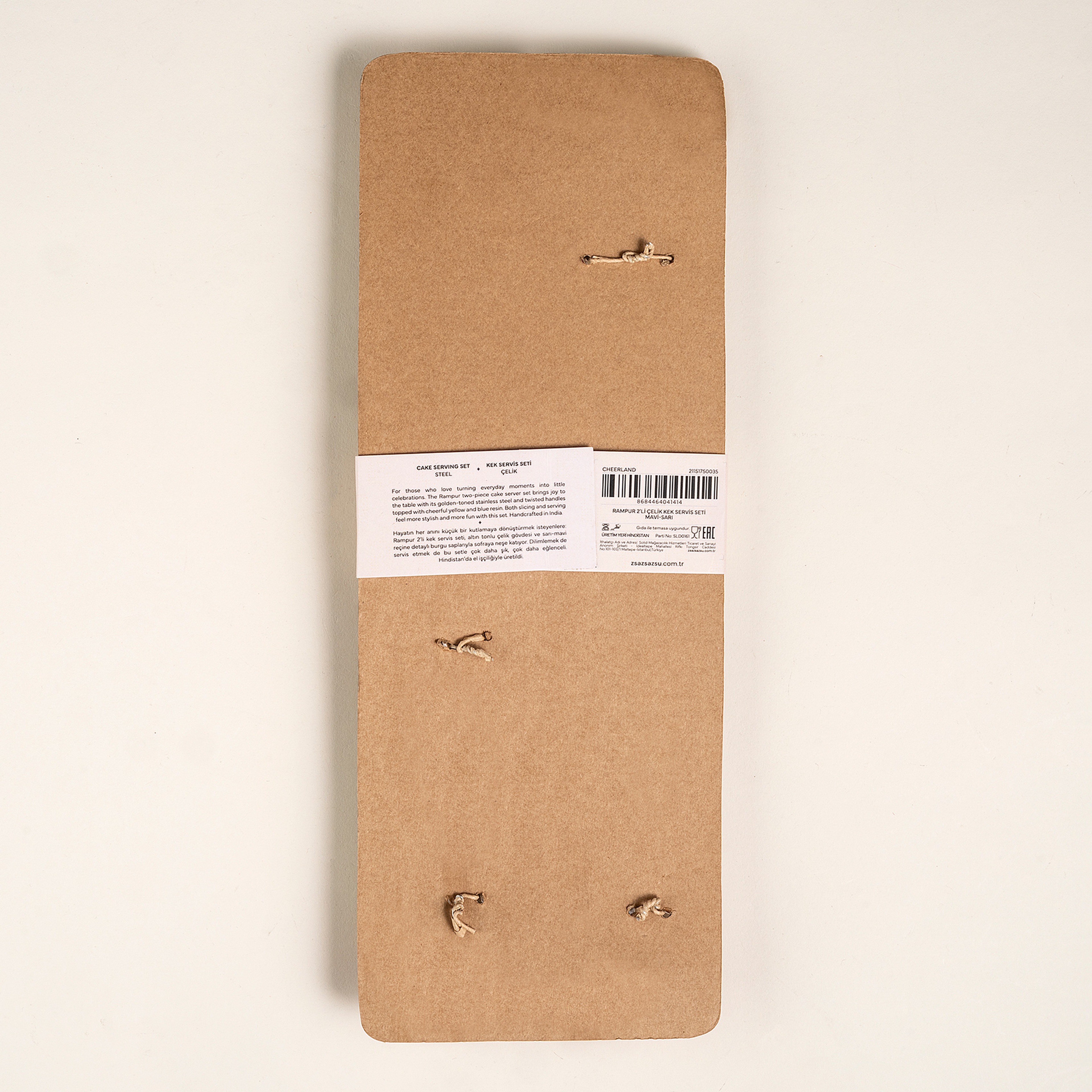 Rampur Çelik - Pirinç Servis Seti 6x30x2 Cm Mavi - Sarı