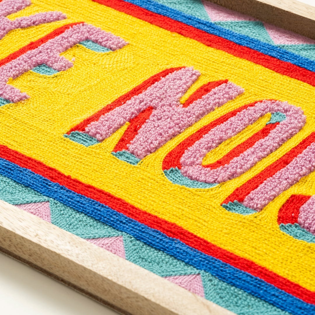 Rajpath Nakışlı Ağaç Dekoratif Duvar Panosu 20x50 Cm Renkli