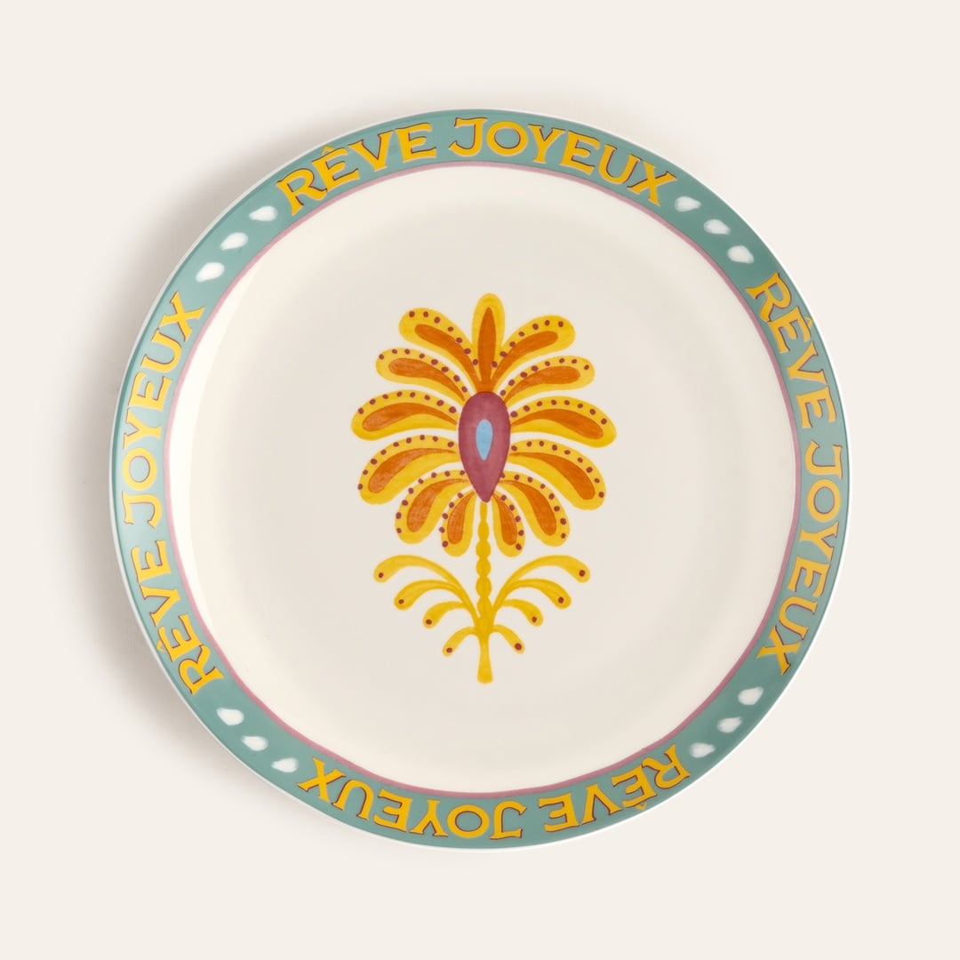 Luohu Porselen Pasta Tabağı 21 Cm Renkli