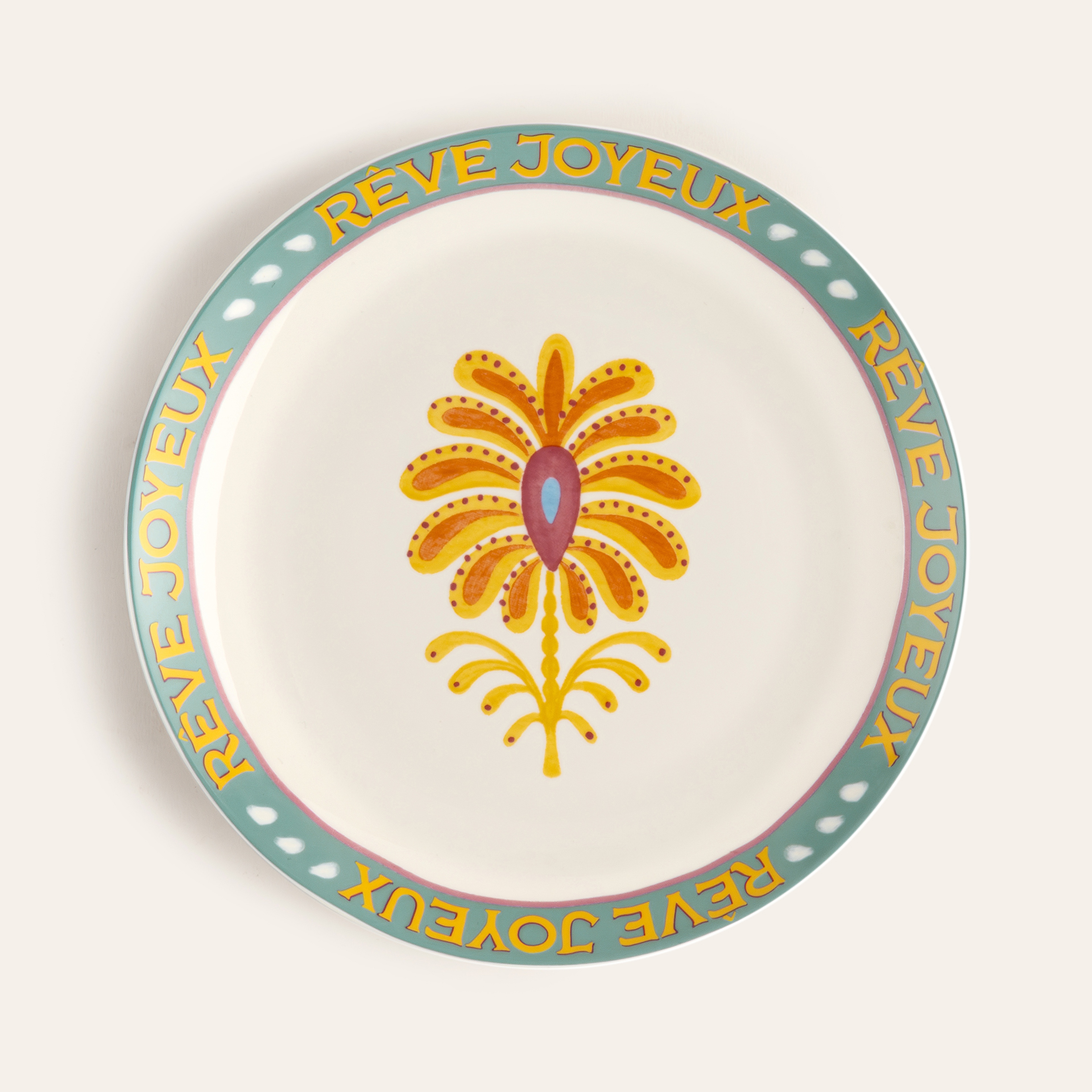 Luohu Porselen Pasta Tabağı 21 Cm Renkli