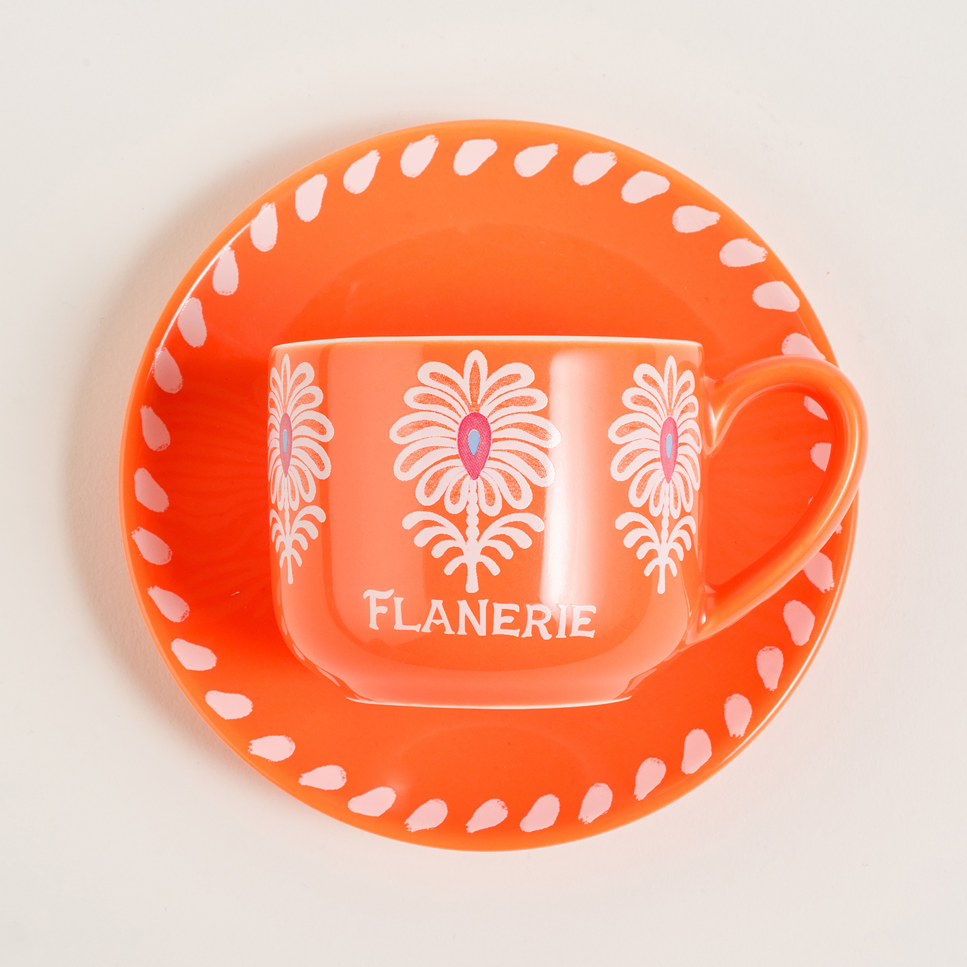 Luohu Porselen Kahve Seti 90 Ml Turuncu