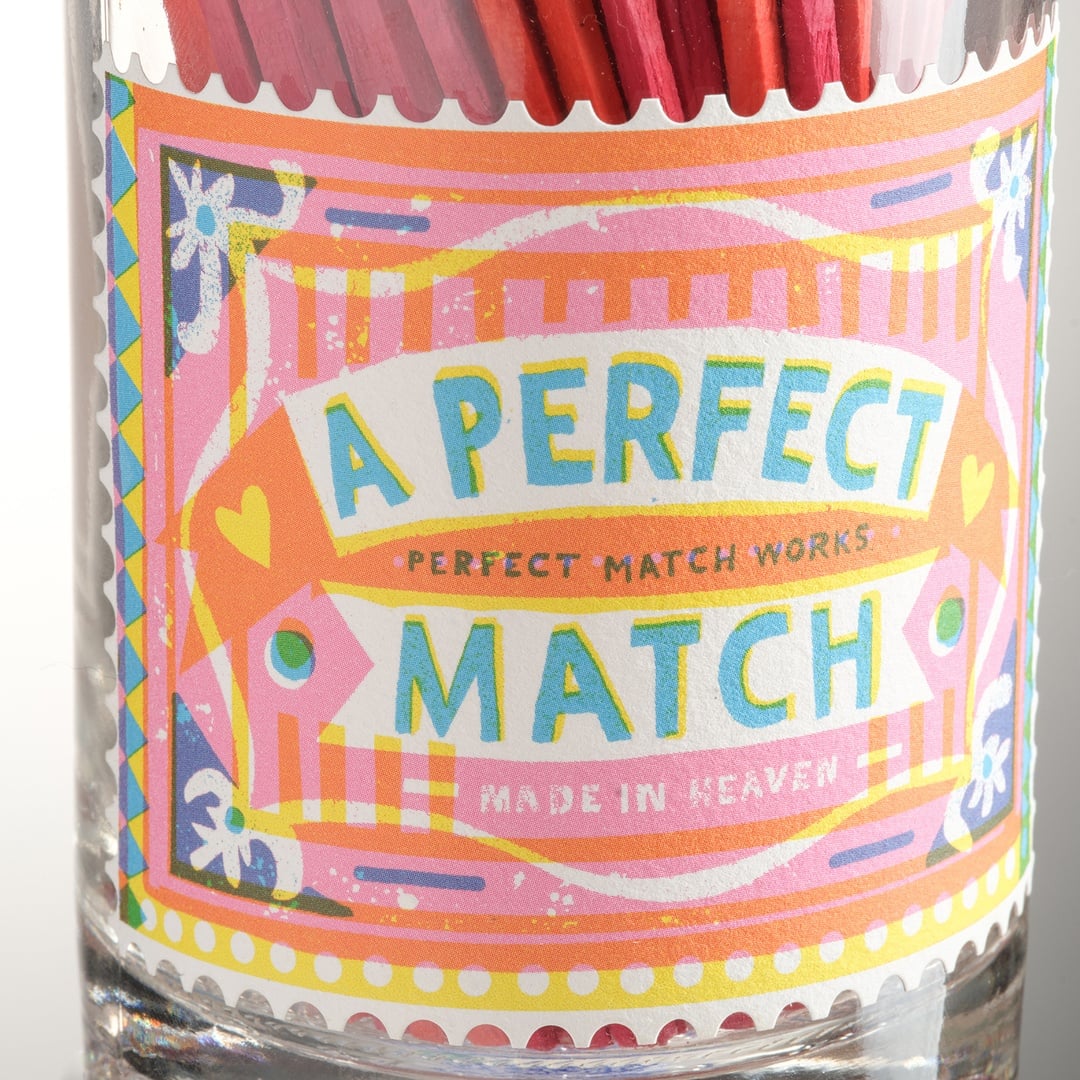 A Perfect Match Stamp Ahşap Hediyelik Eşya 19x8x8 Cm Renkli