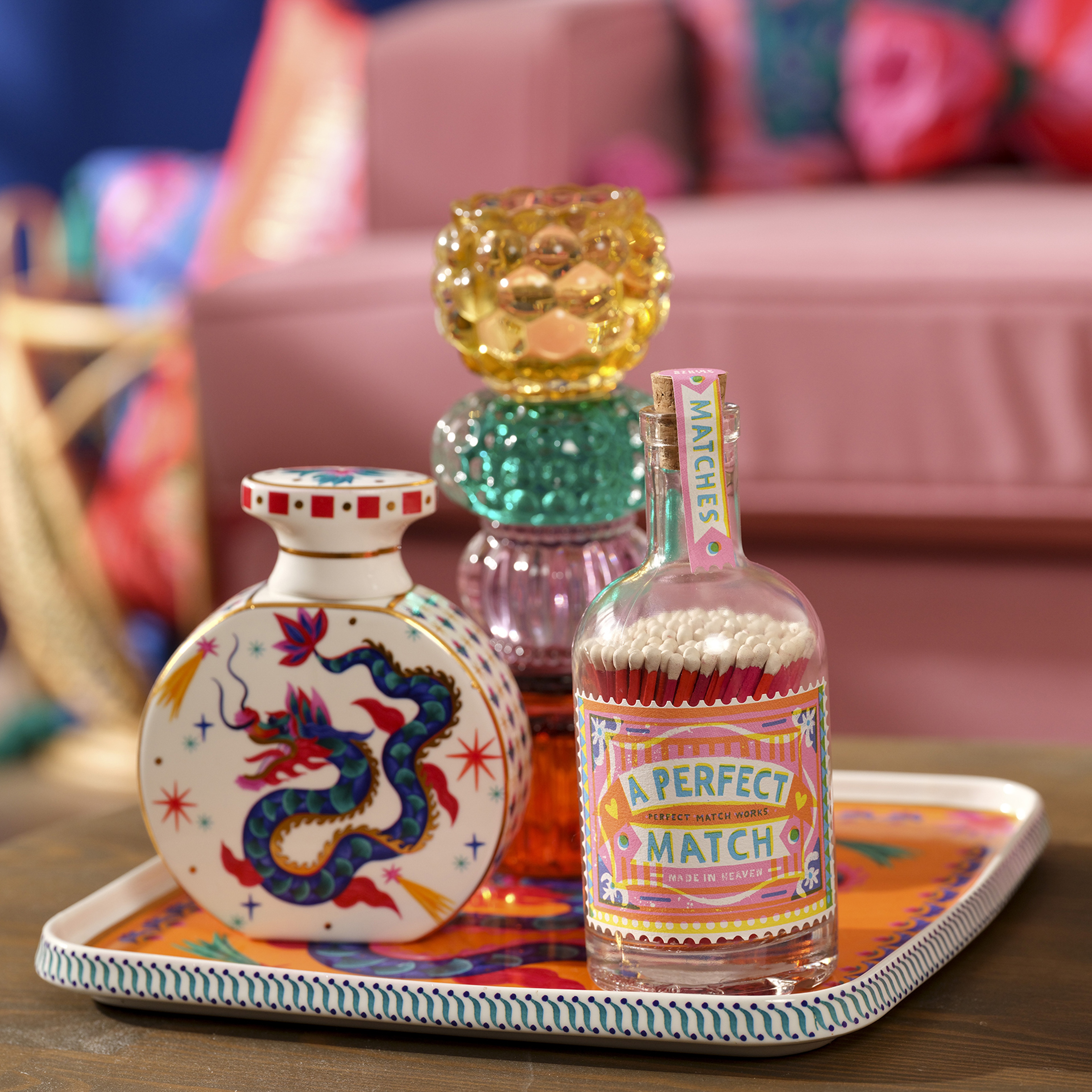 A Perfect Match Stamp Ahşap Hediyelik Eşya 19x8x8 Cm Renkli