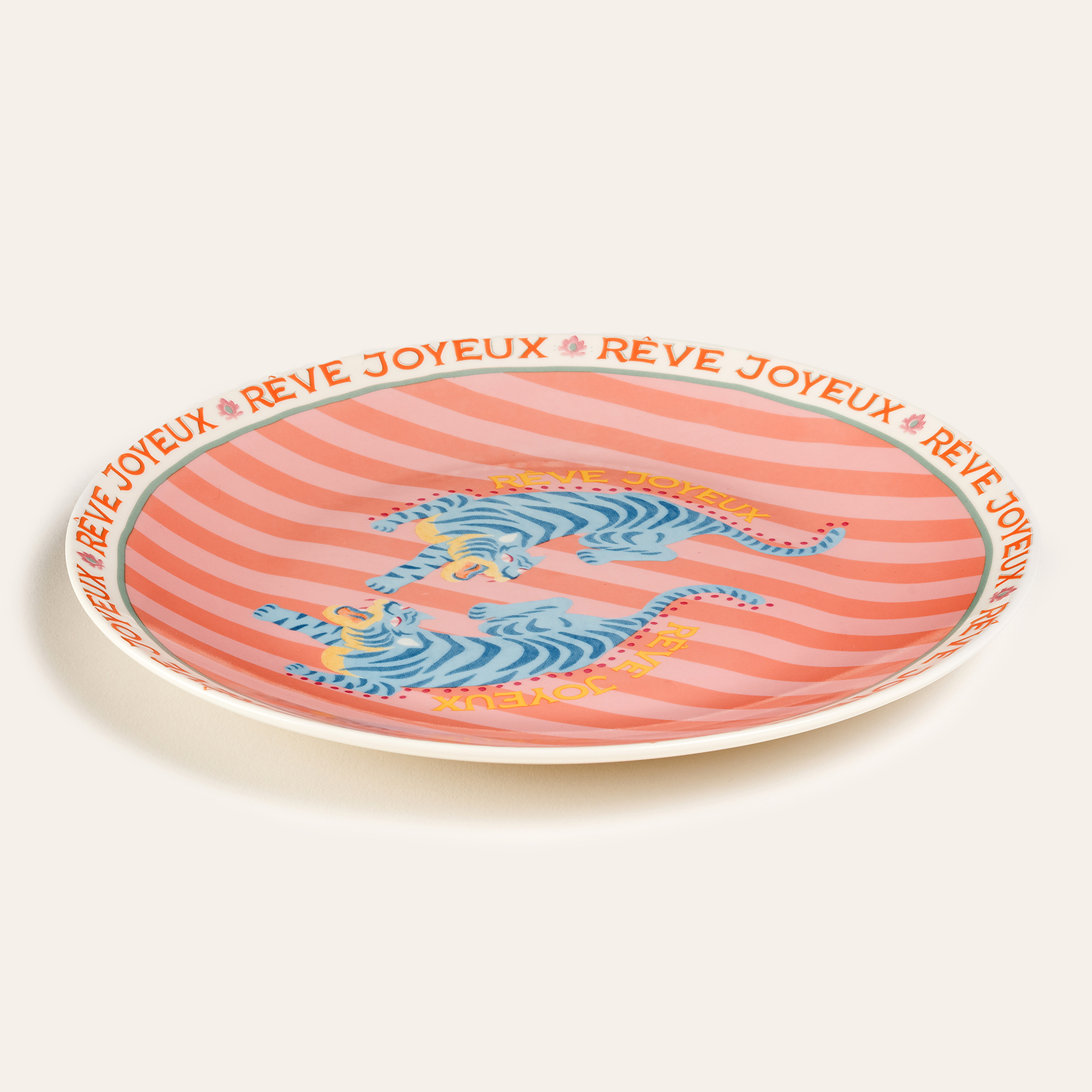 Luohu Porselen Pasta Tabağı 21 Cm Renkli