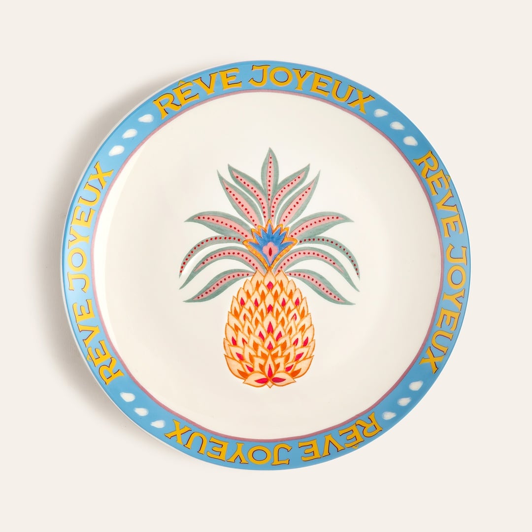 Luohu Porselen Pasta Tabağı 21 Cm Renkli