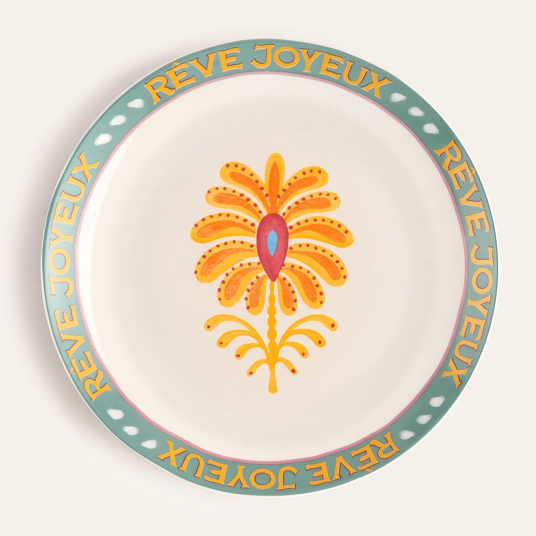 Luohu Porselen Pasta Tabağı 21 Cm Renkli