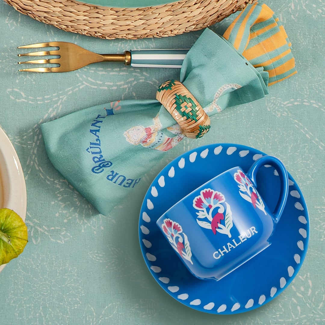 Luohu Porselen Kahve Seti 90 Ml Mavi