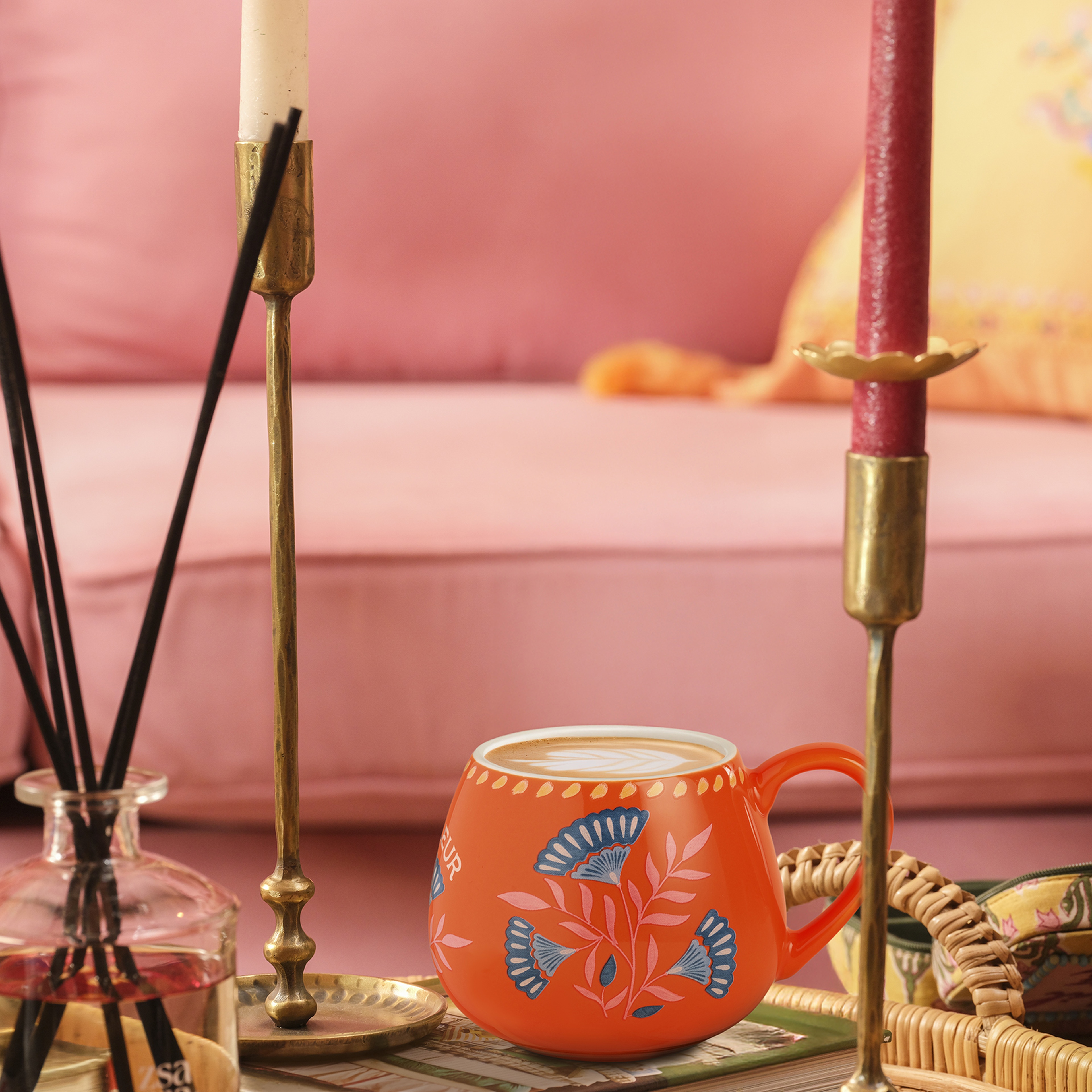 Luohu Porselen Kupa 400 Ml Turuncu