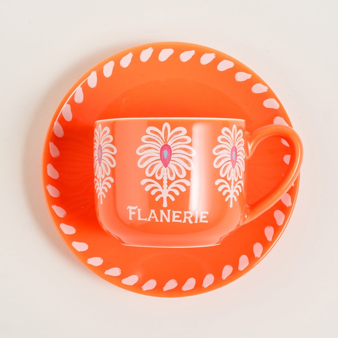 Luohu Porselen Kahve Seti 90 Ml Turuncu