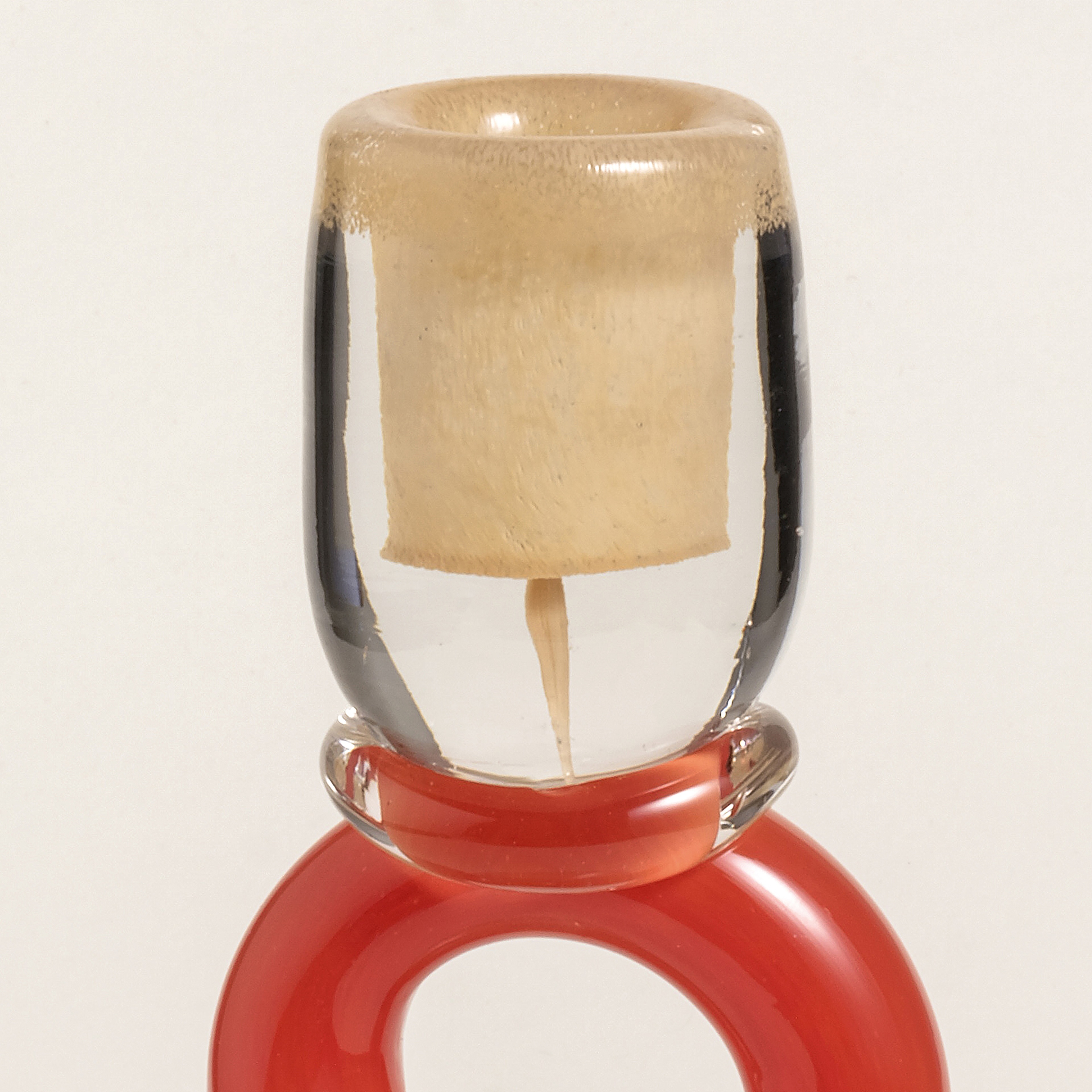 Baıta El Üretimi Cam Şamdan 12x12x24 Cm Turuncu