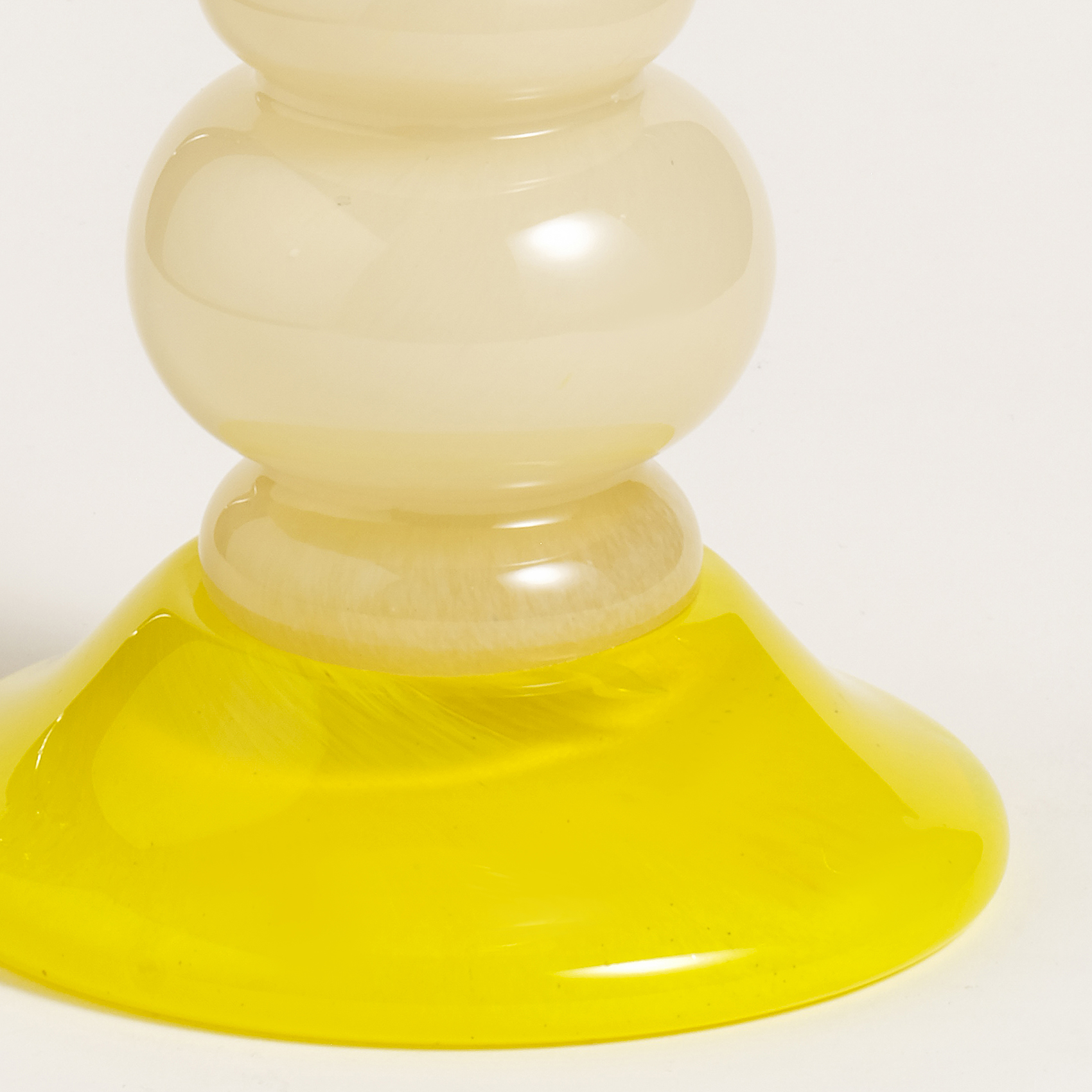 Baıta El Üretimi Cam Şamdan 12x12x34.5 Cm Sarı