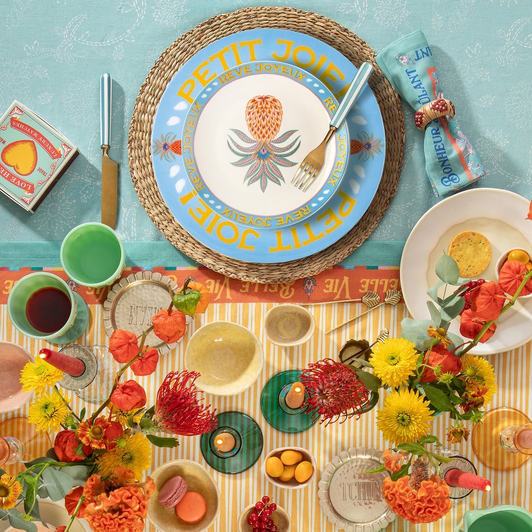 Luohu Porselen Pasta Tabağı 21 Cm Renkli