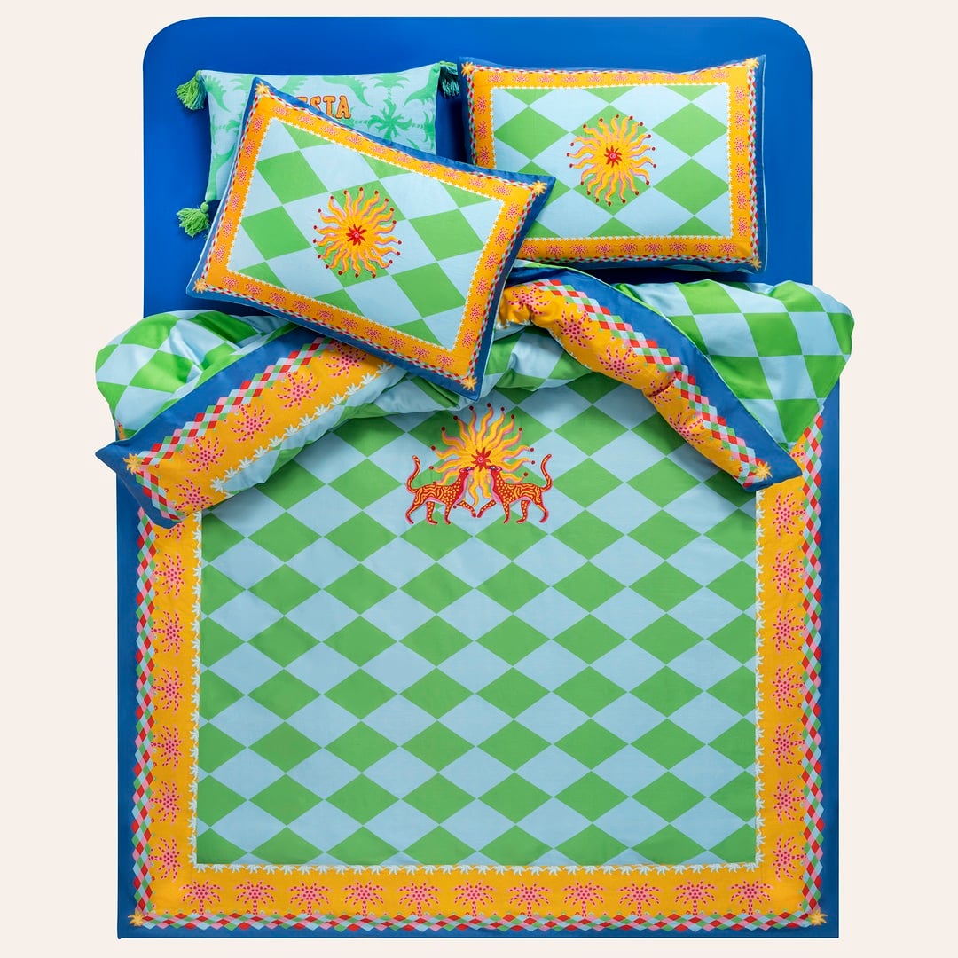 Lahor Yeşil Pamuk Saten Nevresim Seti