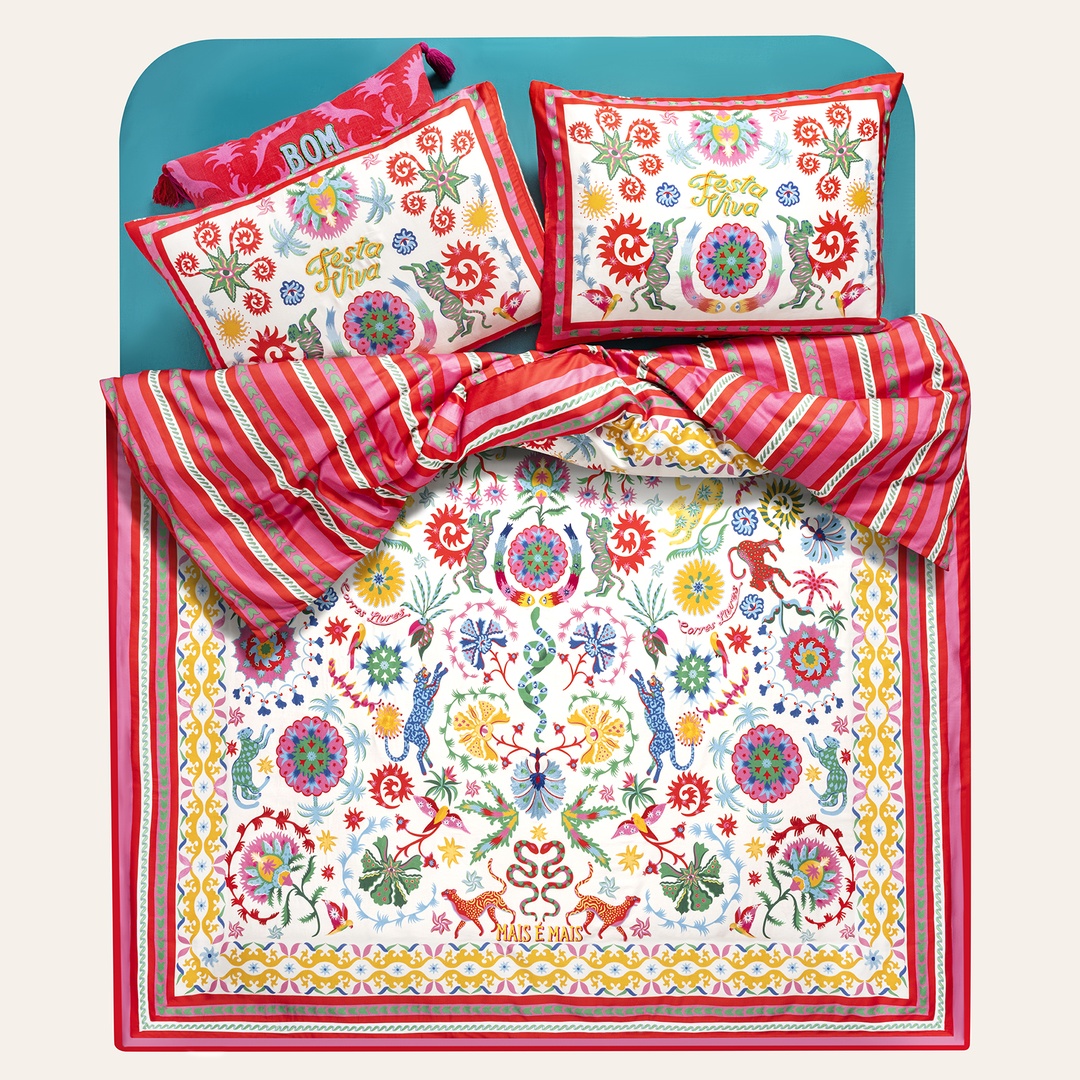 Lahor Renkli Pamuk Saten Nevresim Seti