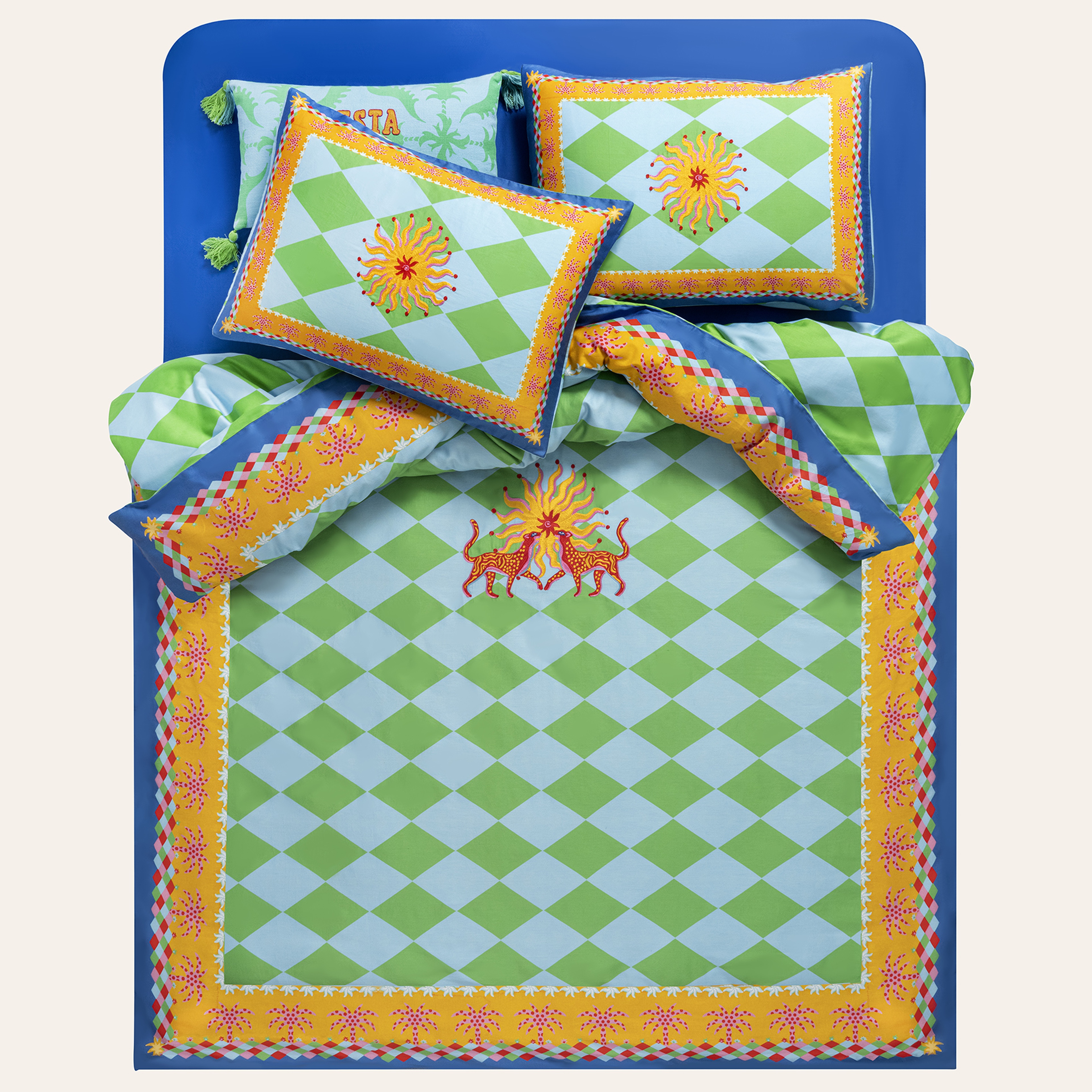 Lahor Yeşil E.kıng Sıze Pamuk Saten Nevresim Seti