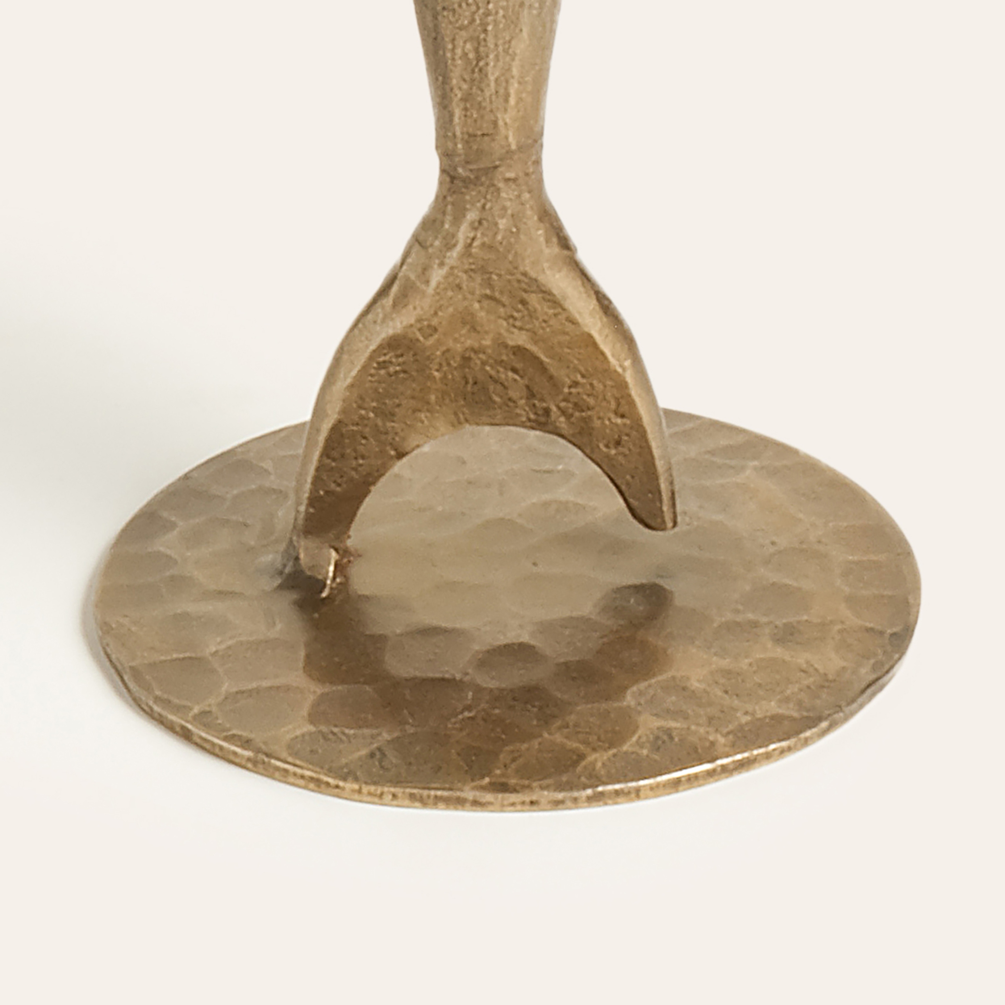 Lotus Demir Şamdan 9x9x20 Cm Antik Pirinç