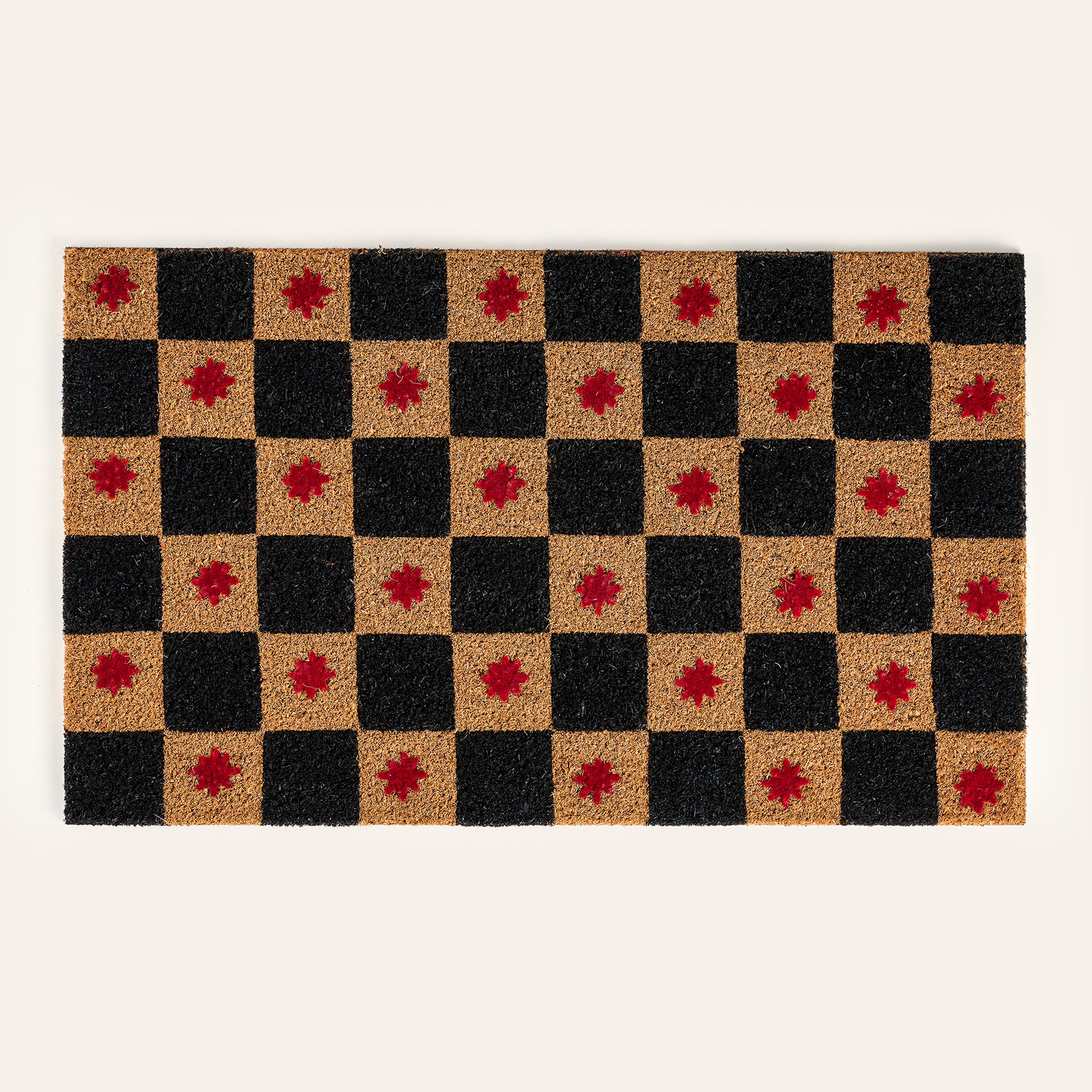Kerala Coır Kapı Önü Paspası 45x75 Cm Siyah