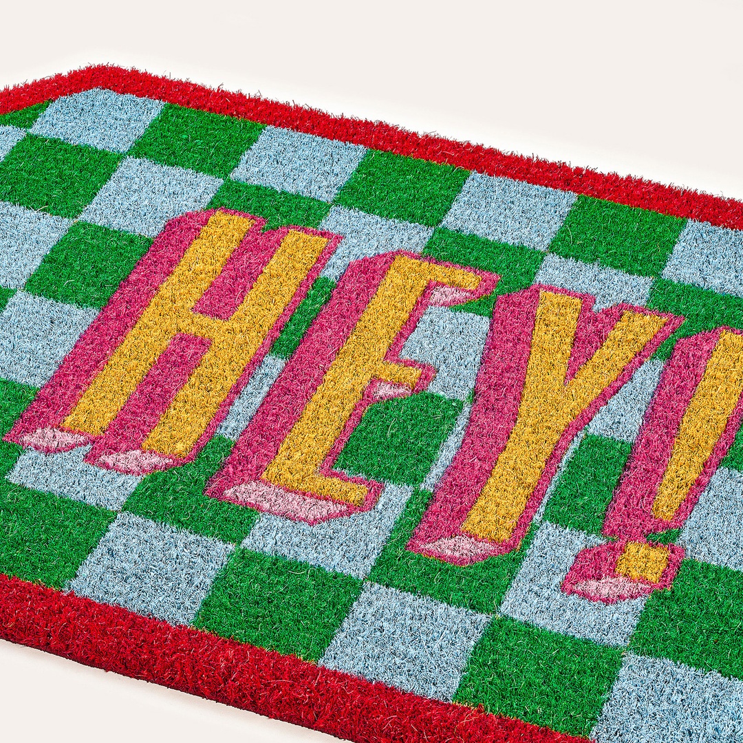 Kerala Coır Kapı Önü Paspası 45x75 Cm Mavi - Yeşil