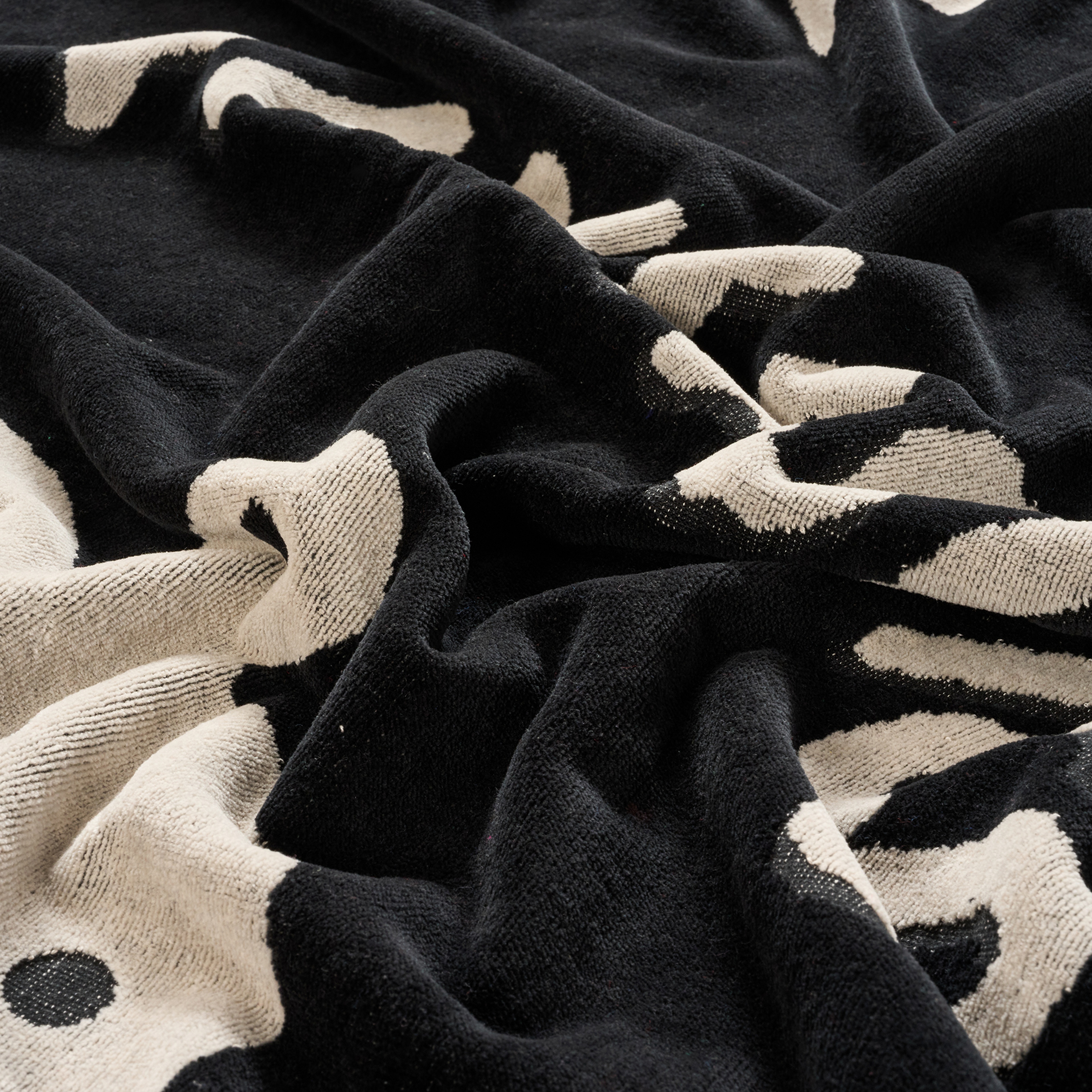 Tabea Pamuk Kadife Plaj Havlusu 90x150 Cm Siyah