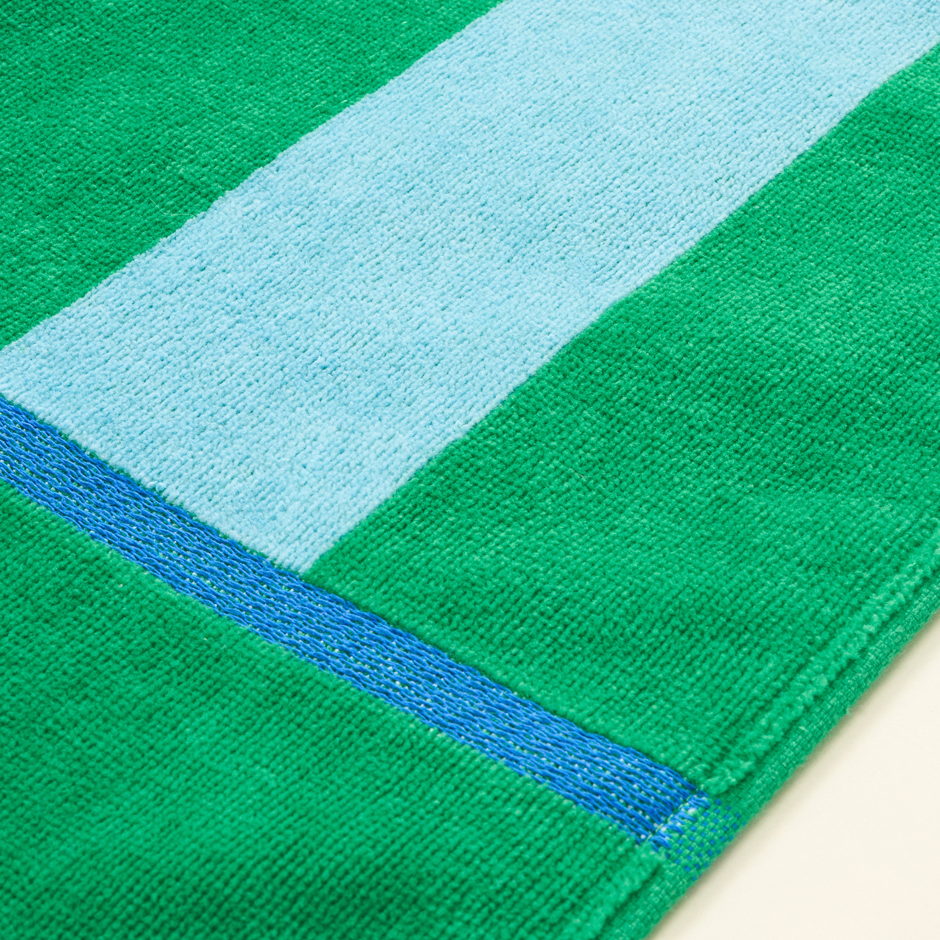 Tabea Pamuk Kadife Plaj Havlusu 90x150 Cm Yeşil - Mavi
