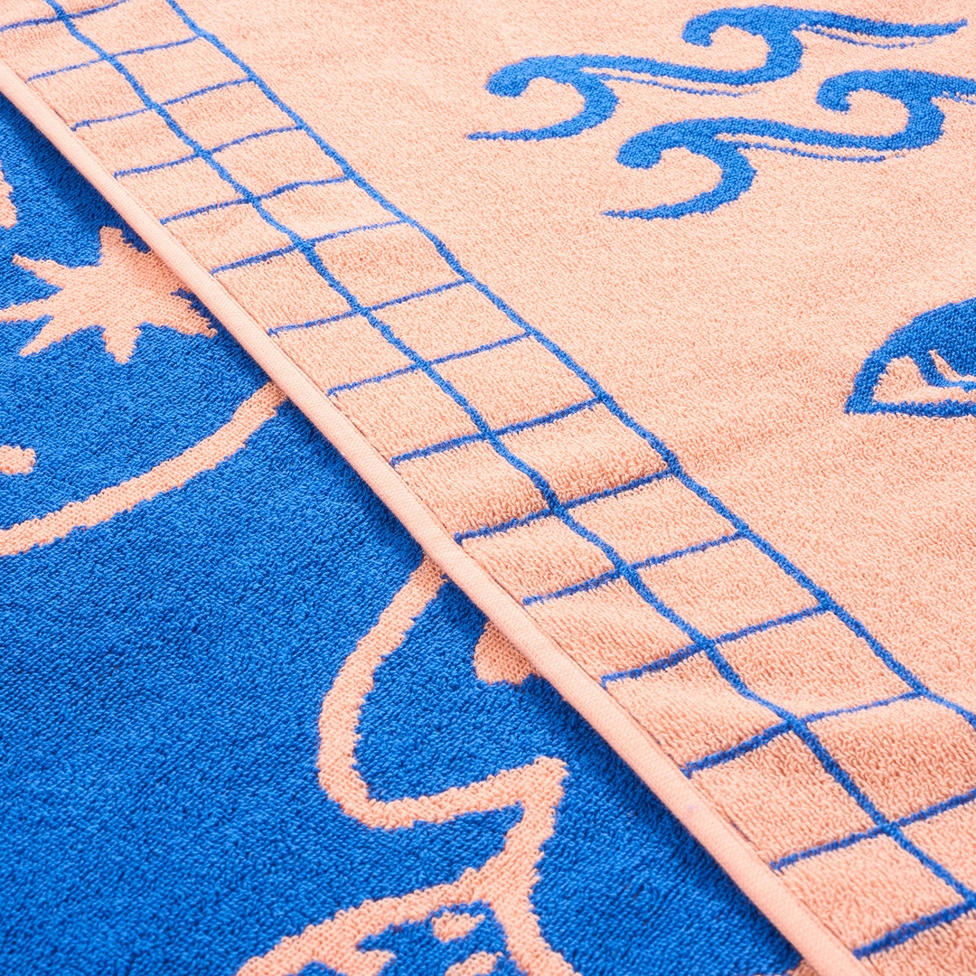 Tabea Pamuk Plaj Havlusu 90x150 Cm Mavi-somon