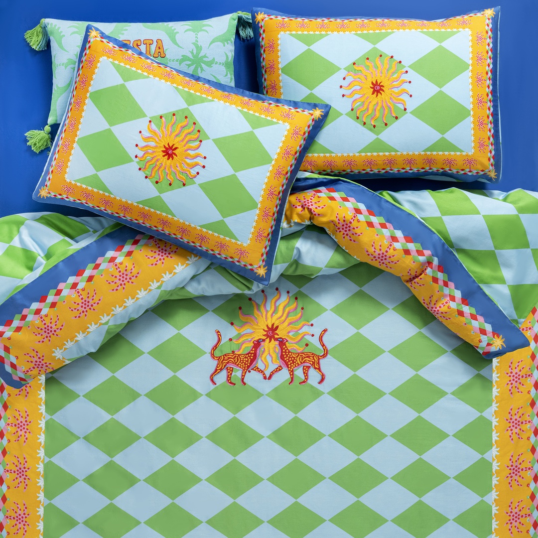 Lahor Yeşil E.kıng Sıze Pamuk Saten Nevresim Seti