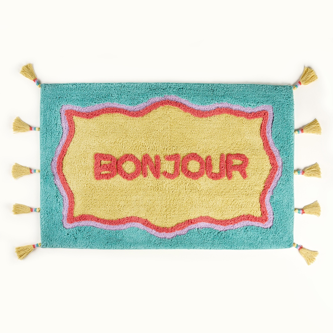 Punjab Pamuk Banyo Paspası 60x90 Cm Sarı - Yeşil