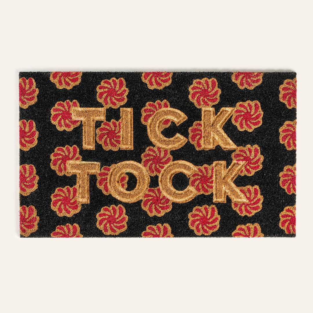 Kerala Coır Kapı Önü Paspası 45x75 Cm Siyah-kırmızı