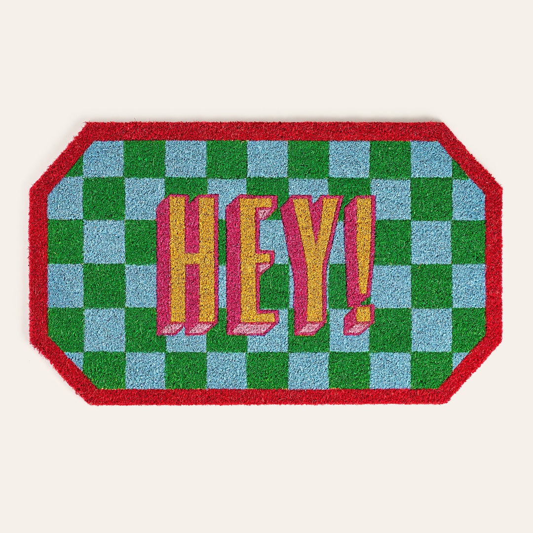 Kerala Coır Kapı Önü Paspası 45x75 Cm Mavi - Yeşil