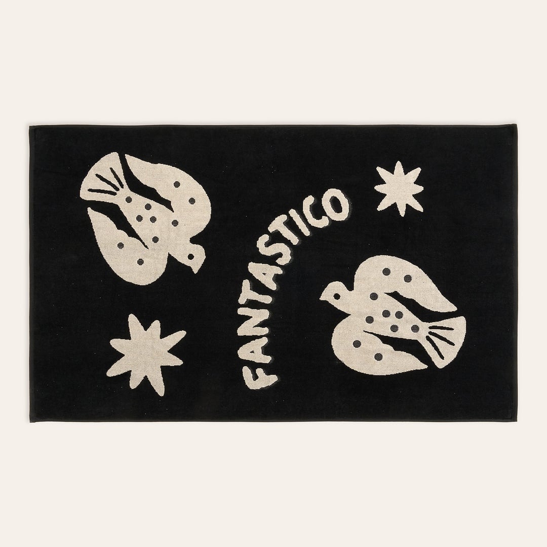 Tabea Pamuk Kadife Plaj Havlusu 90x150 Cm Siyah